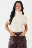 Cream Turtleneck Cap Sleeve Wool Blend Knit Top sold by Lime Lush