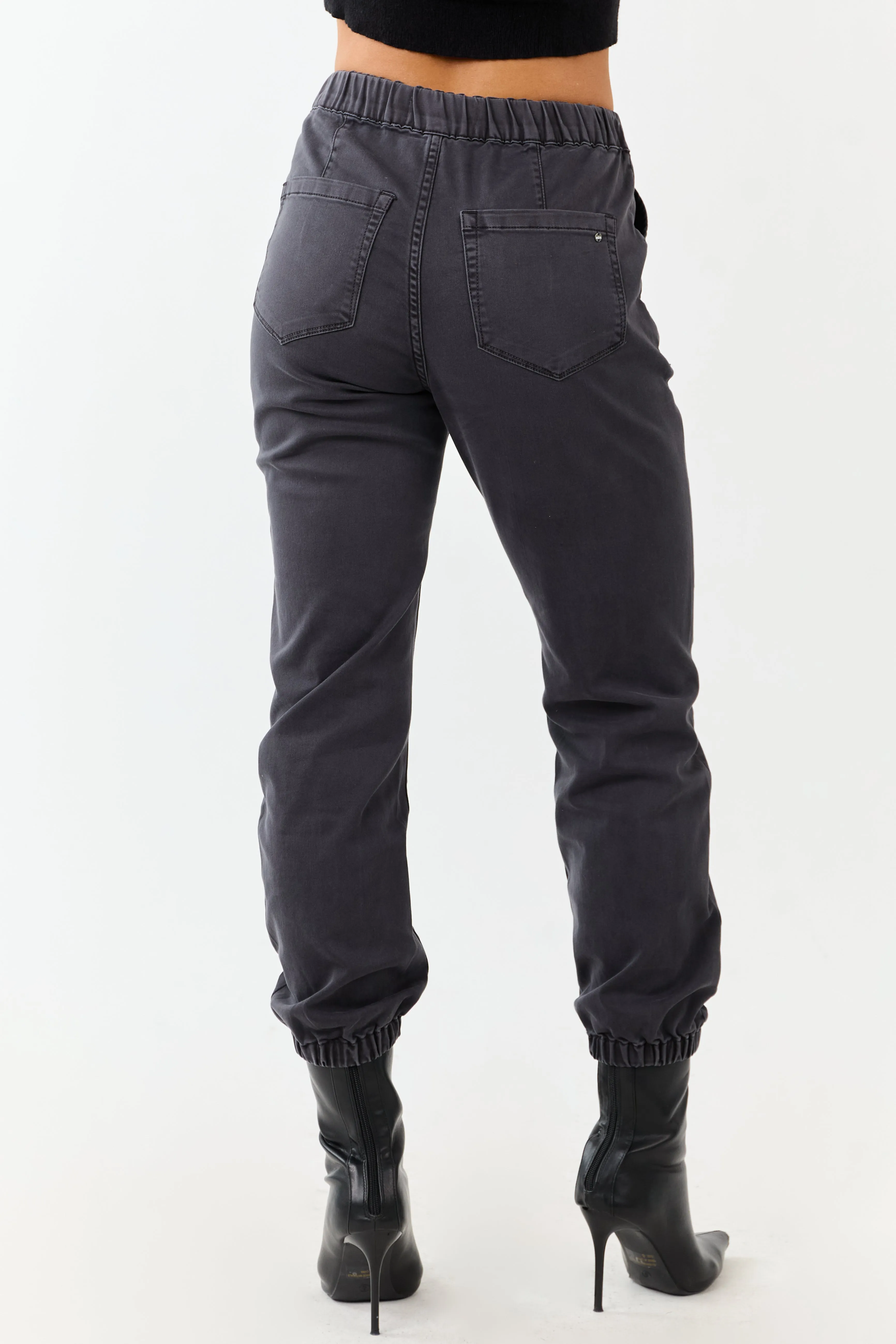 Mica Denim Stormy Grey Cropped Jogger Jeans sold by Lime Lush product image thumbnail 5