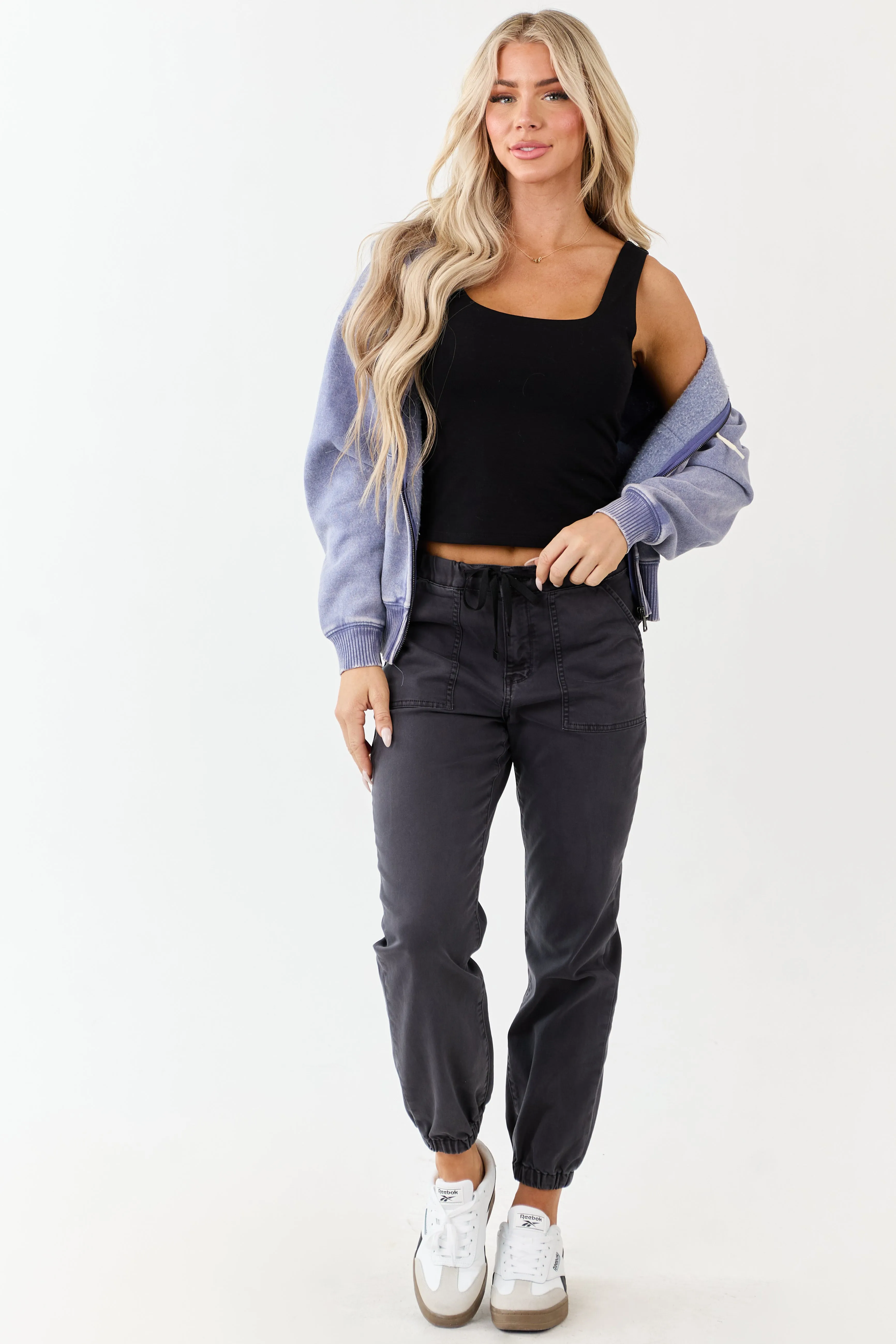 Mica Denim Stormy Grey Cropped Jogger Jeans sold by Lime Lush product image thumbnail 2