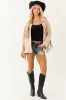 Entro Desert Sand Faux Suede Fringe Jacket sold by Lime Lush
