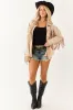 Entro Desert Sand Faux Suede Fringe Jacket sold by Lime Lush