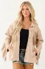Entro Desert Sand Faux Suede Fringe Jacket sold by Lime Lush