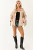 Entro Desert Sand Faux Suede Fringe Jacket sold by Lime Lush