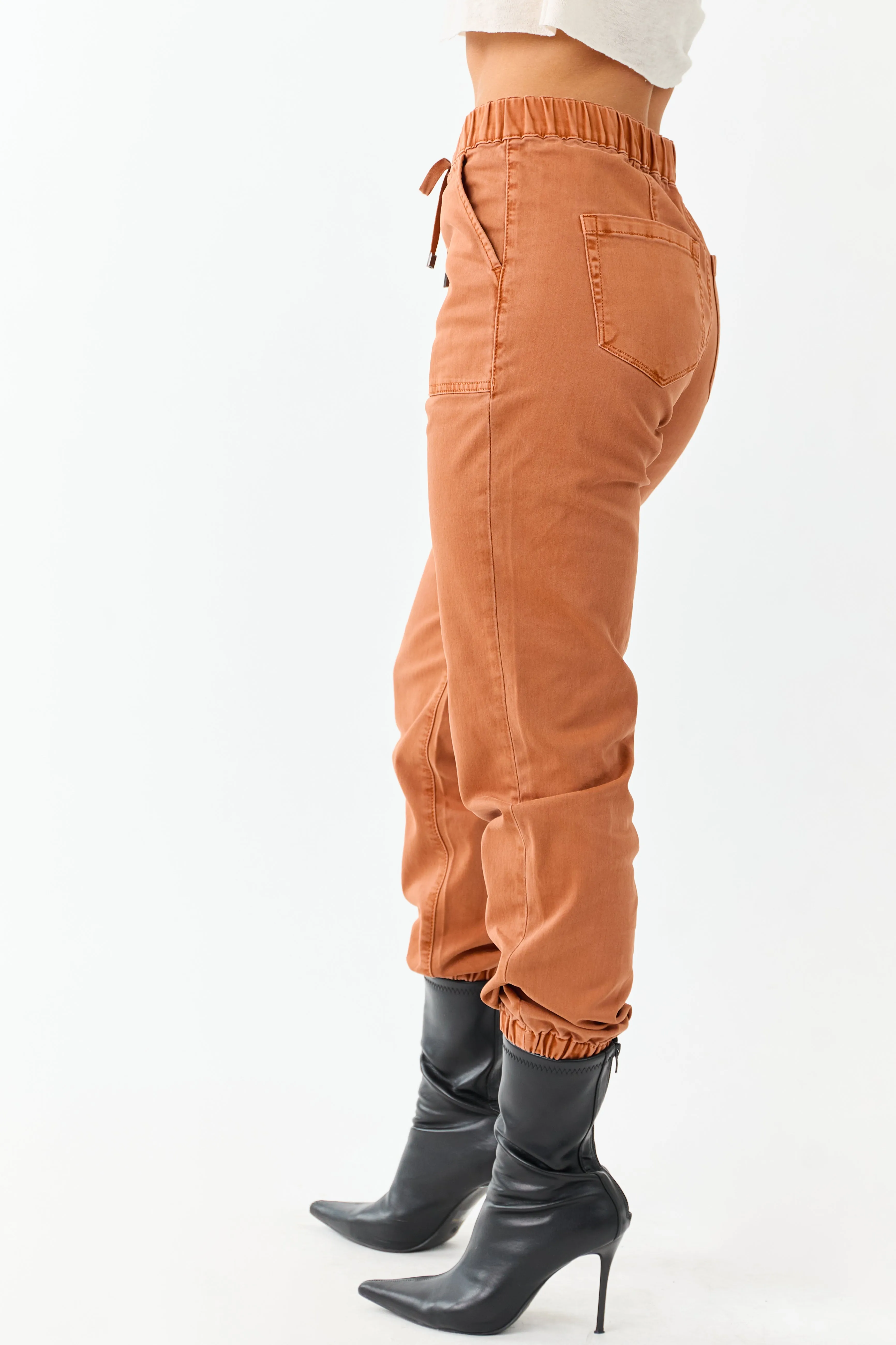 Mica Denim Pumpkin Spice Cropped Jogger Jeans sold by Lime Lush product image thumbnail 3