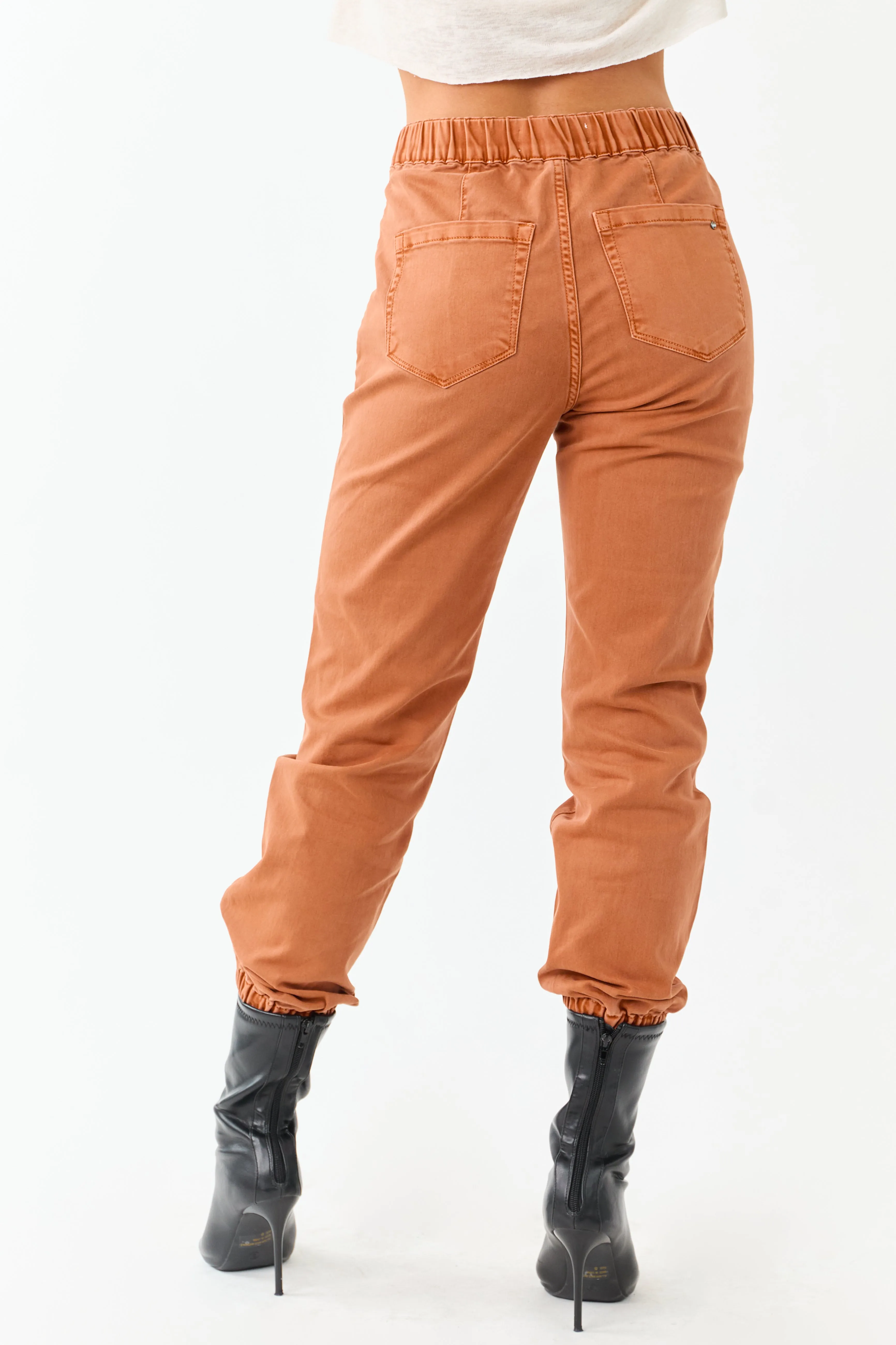 Mica Denim Pumpkin Spice Cropped Jogger Jeans sold by Lime Lush product image thumbnail 4