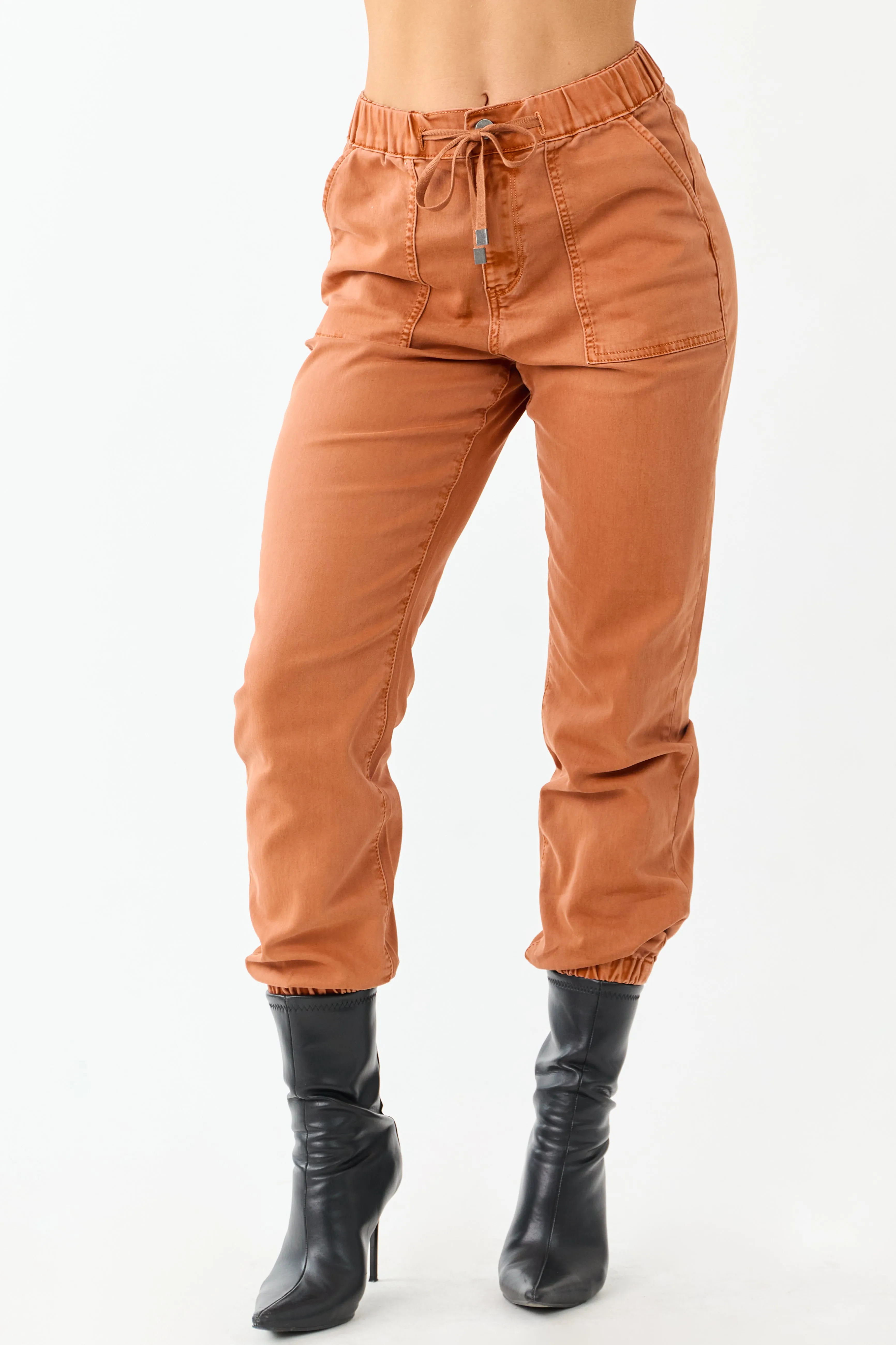 Mica Denim Pumpkin Spice Cropped Jogger Jeans sold by Lime Lush product image thumbnail 2