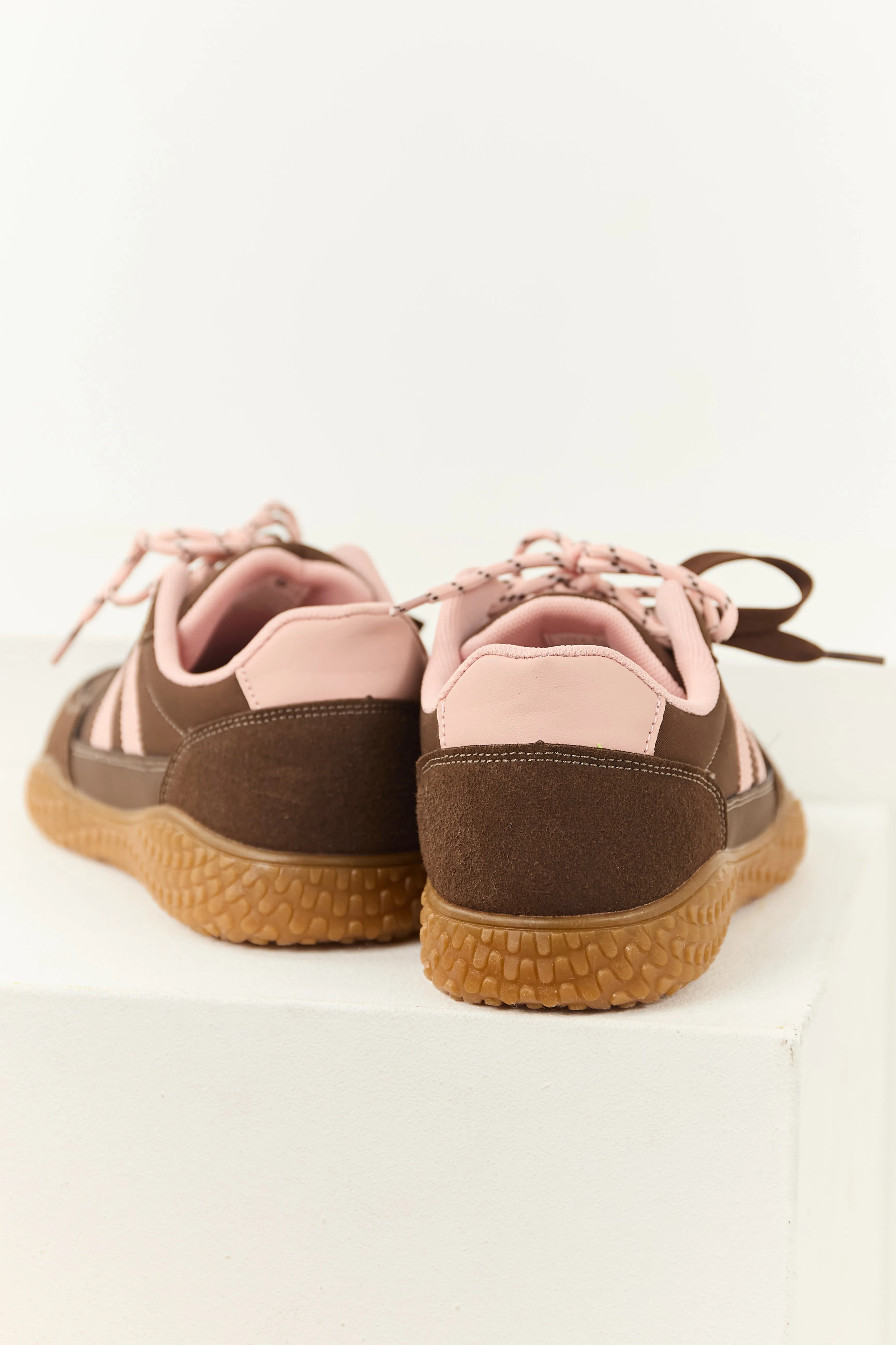 Cocoa Striped Double Lace Up Low Top Sneakers sold by Lime Lush product image thumbnail 3