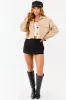 Black Faux Suede Front Overlay Mini Skort sold by Lime Lush