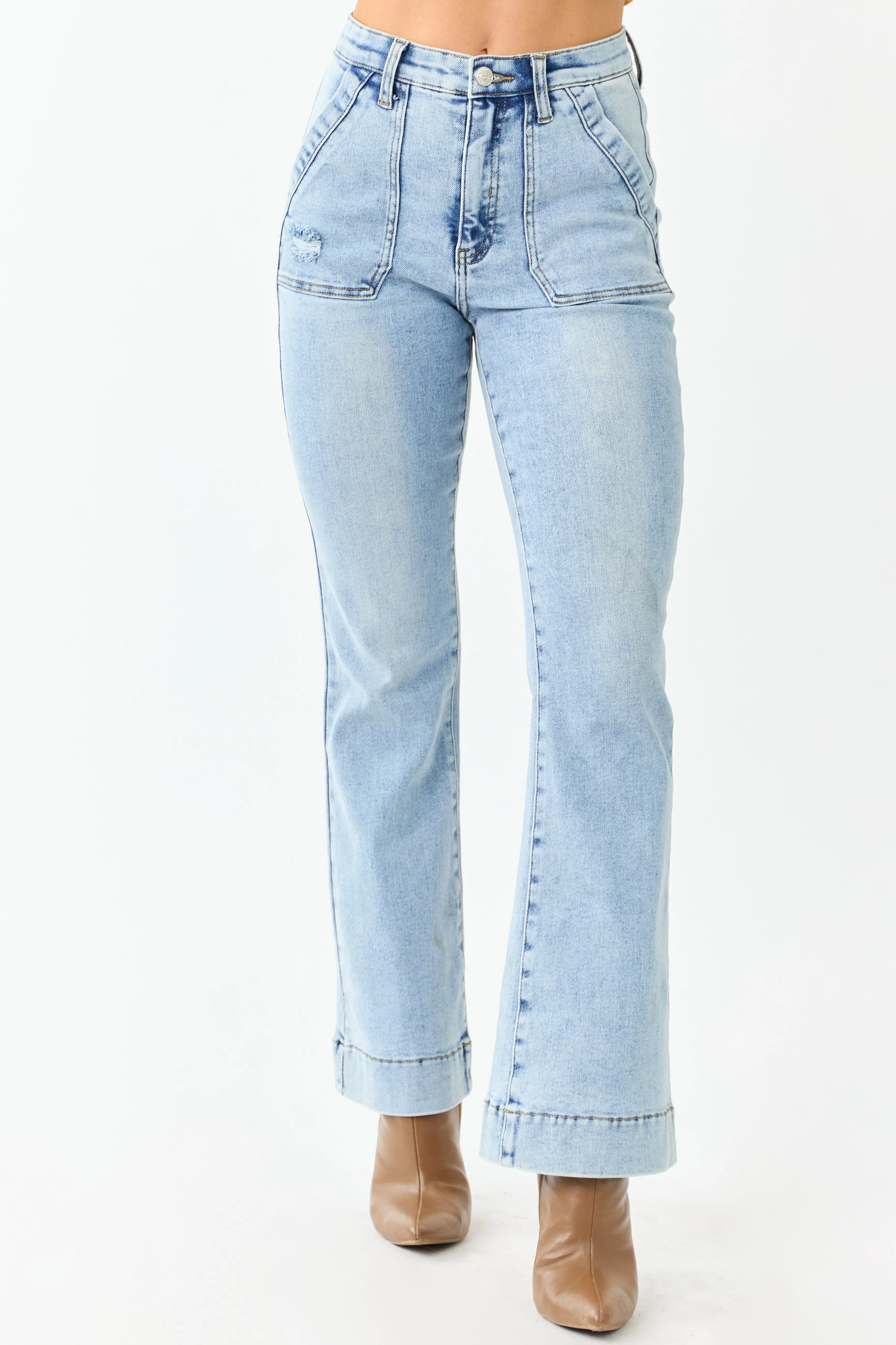 Saige Light Tummy Control Stretchy Bootcut Jeans sold by Lime Lush product image thumbnail 2