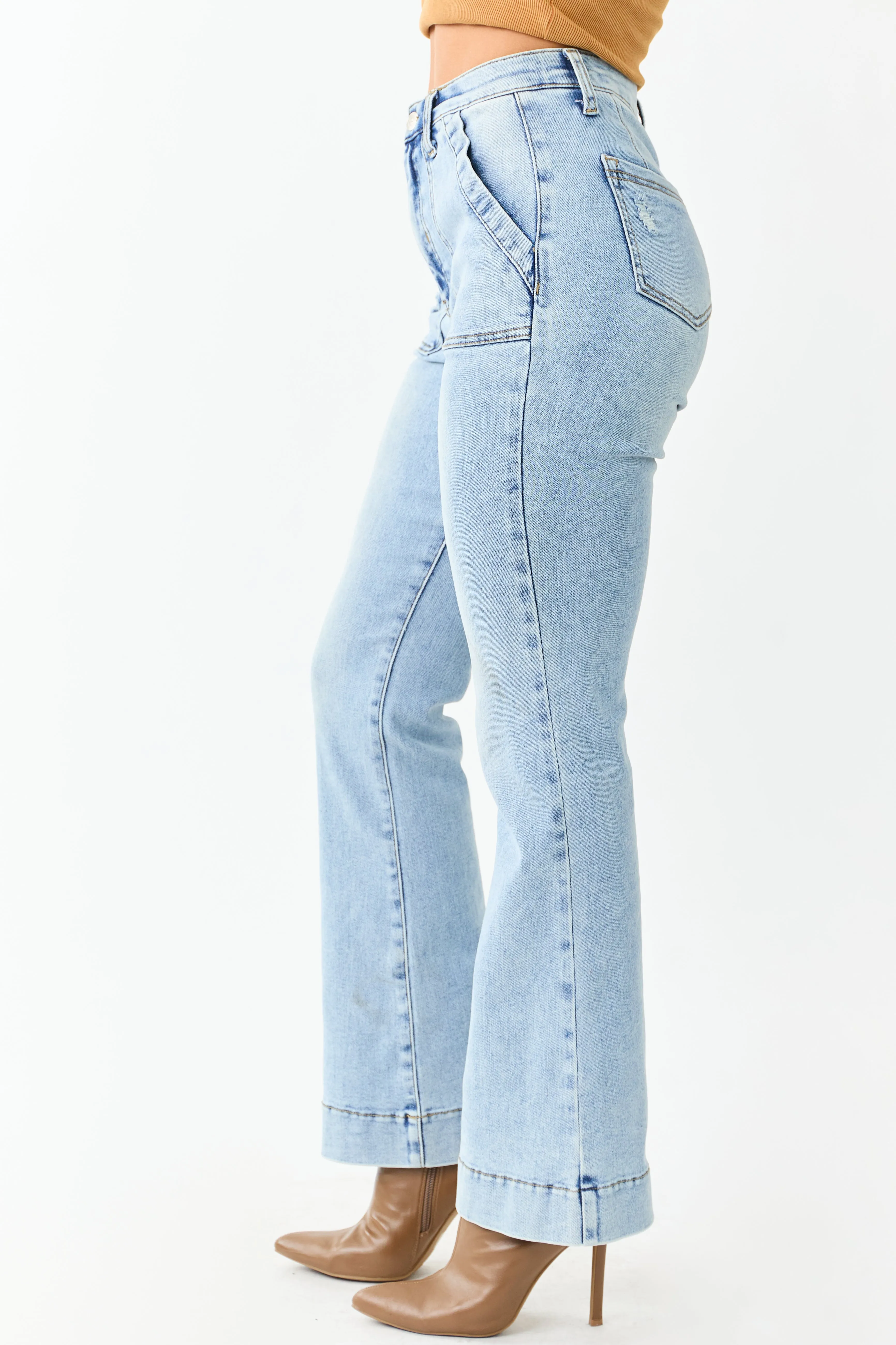 Saige Light Tummy Control Stretchy Bootcut Jeans sold by Lime Lush product image thumbnail 4