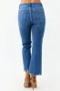 Dark Wash High Rise Cropped Flare Stretchy Jeans sold by Lime Lush