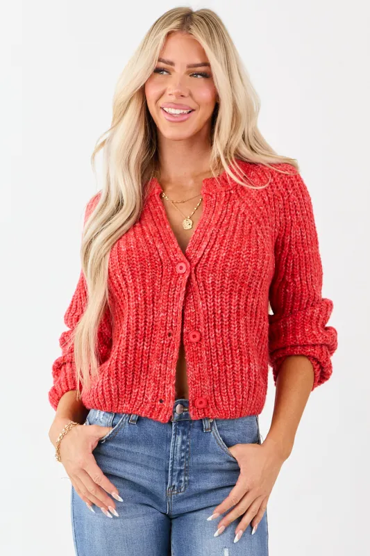 Scarlet Ribbed Knit Button Up Cardigan sold by Lime Lush