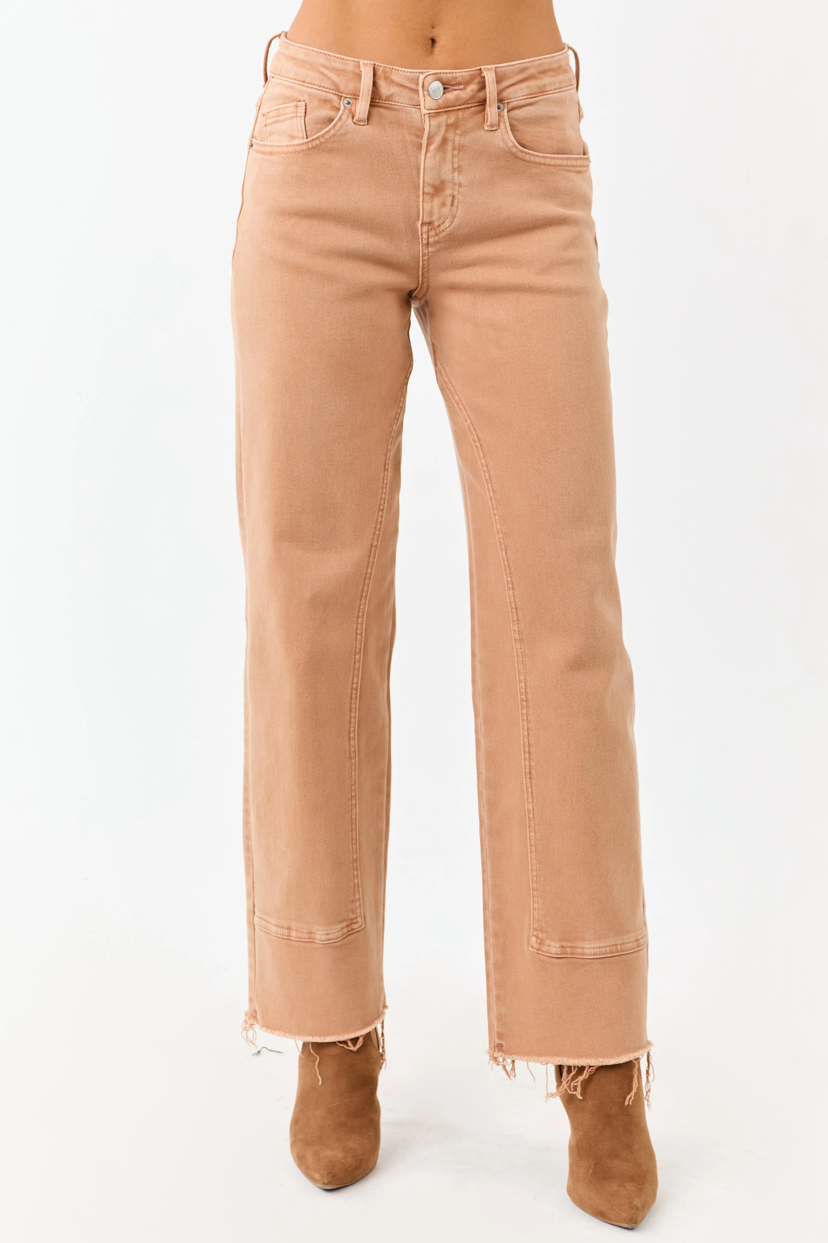 Mica Denim Sandstone Washed Stretchy Straight Jeans sold by Lime Lush
