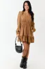 Copper Mineral Wash Denim Long Sleeve Mini Dress sold by Lime Lush