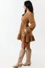 Copper Mineral Wash Denim Long Sleeve Mini Dress sold by Lime Lush