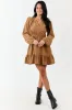 Copper Mineral Wash Denim Long Sleeve Mini Dress sold by Lime Lush