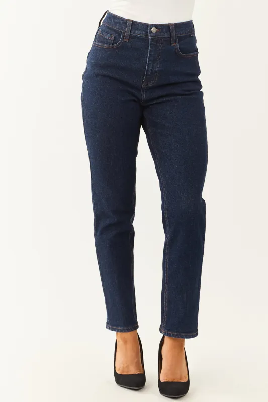 Cello Dark Wash Stretchy Straight Leg Jeans sold by Lime Lush