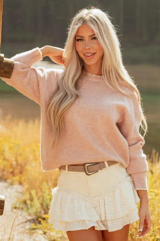 Cherry Blossom Contrast Trim Wool Blend Sweater sold by Lime Lush