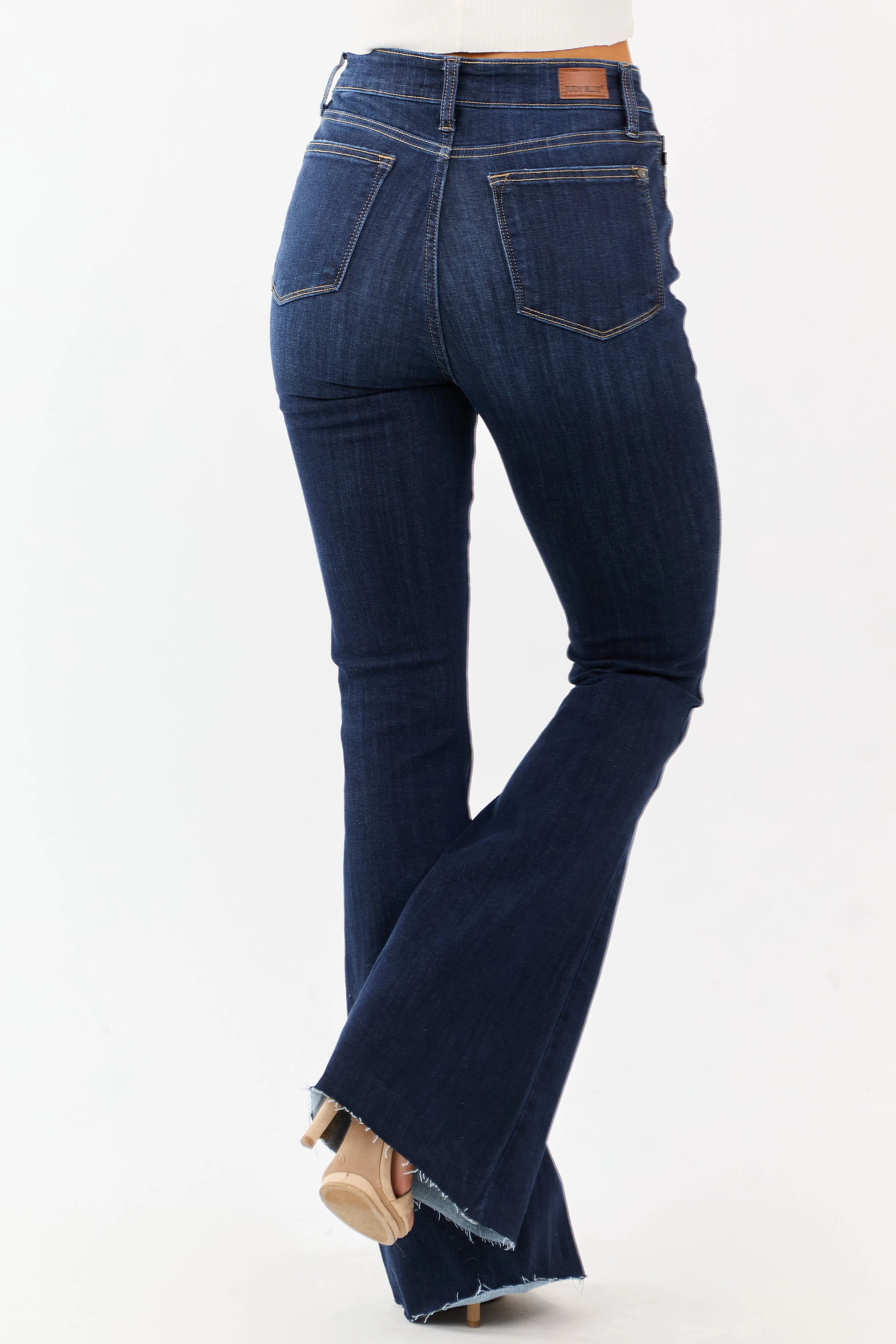 Judy Blue Dark Wash Stretchy Flare Leg Jeans sold by Lime Lush product image thumbnail 4