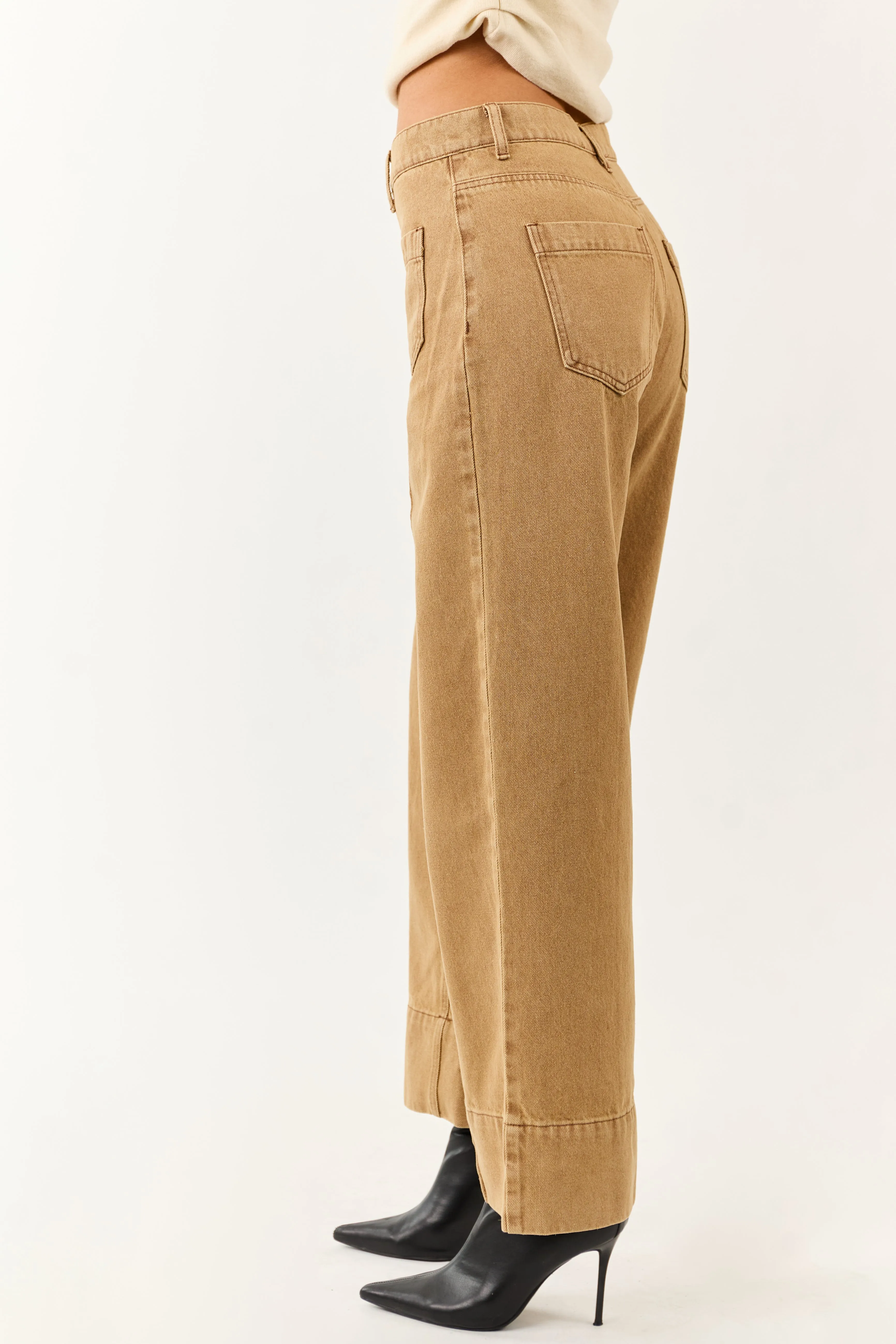 Entro Brown Sugar High Rise Straight Leg Denim Pants sold by Lime Lush product image thumbnail 3