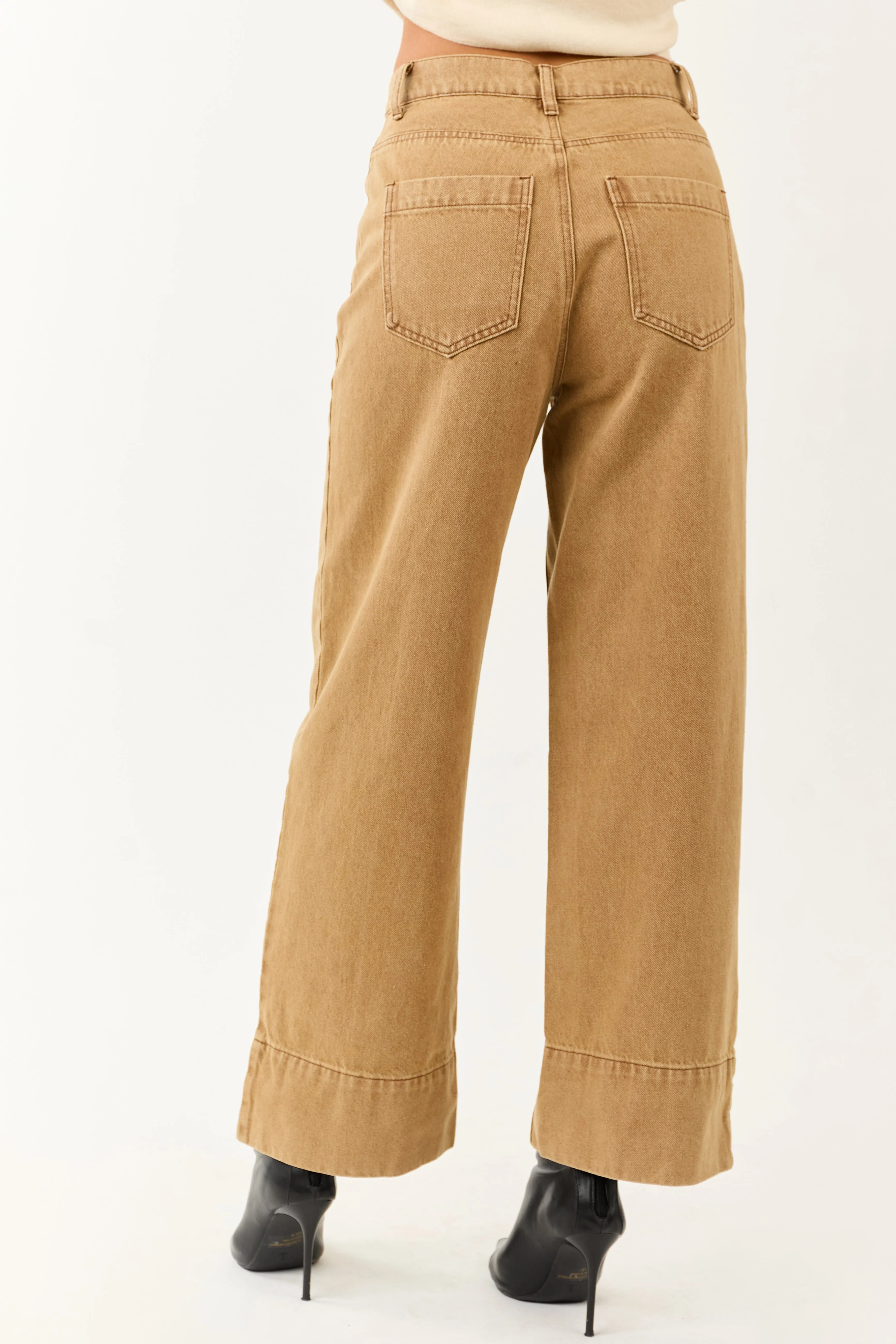 Entro Brown Sugar High Rise Straight Leg Denim Pants sold by Lime Lush product image thumbnail 4