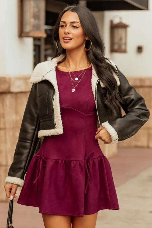 Black Faux Leather Sherpa Lined Jacket sold by Lime Lush