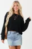 Black Long Sleeve Relaxed Knit Sweater sold by Lime Lush