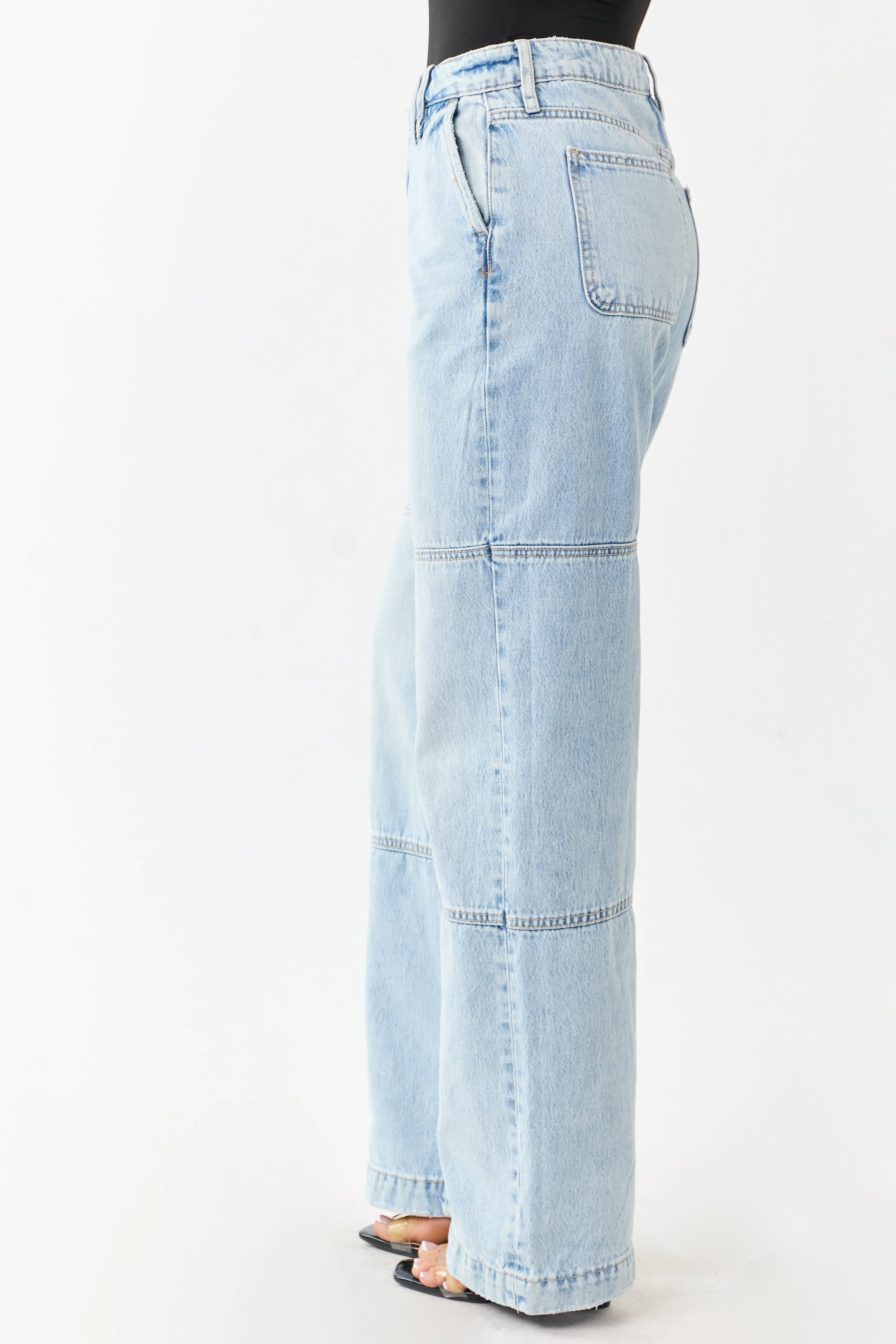 Hidden Light Wash High Rise Relaxed Straight Jeans sold by Lime Lush product image thumbnail 3
