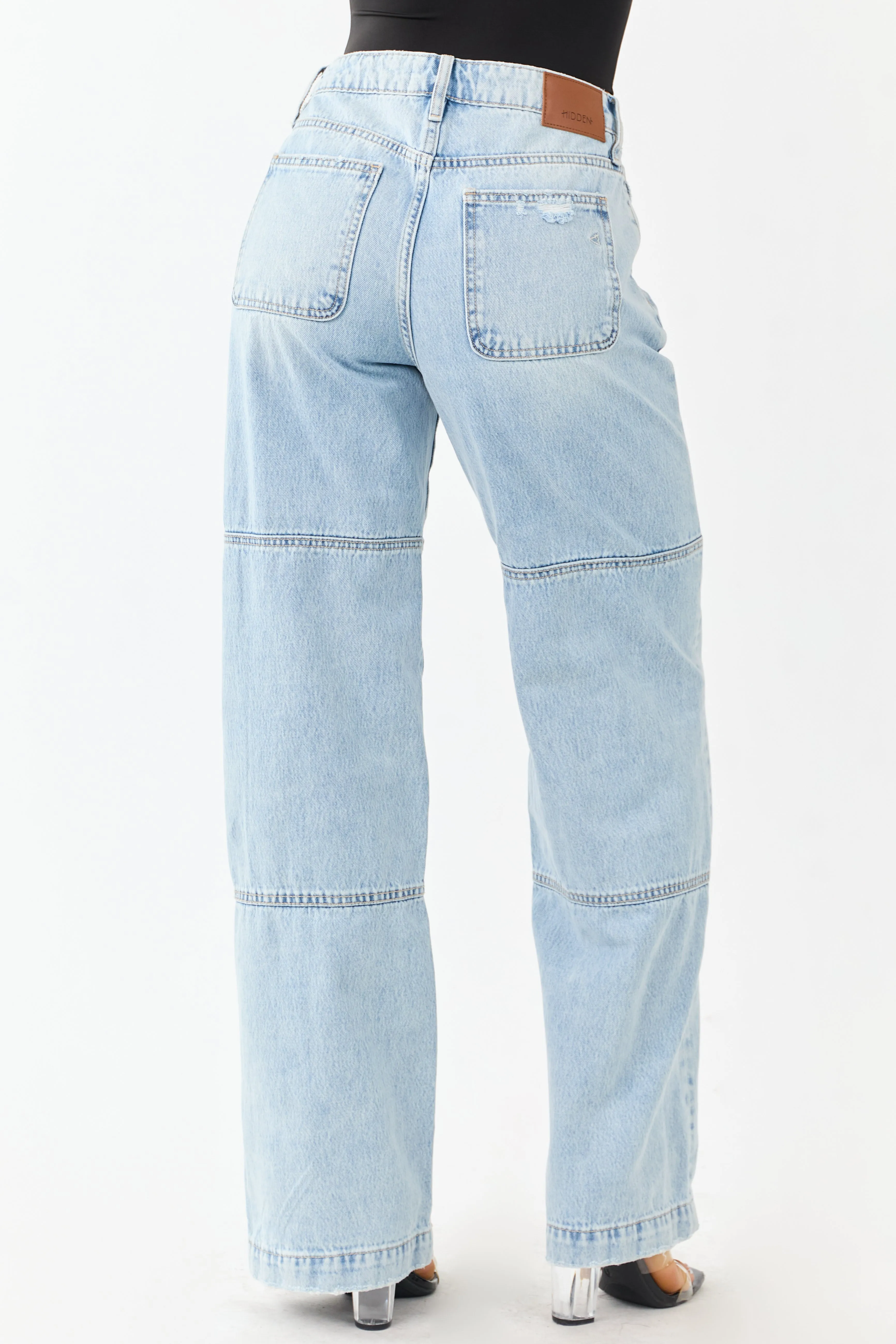 Hidden Light Wash High Rise Relaxed Straight Jeans sold by Lime Lush product image thumbnail 4
