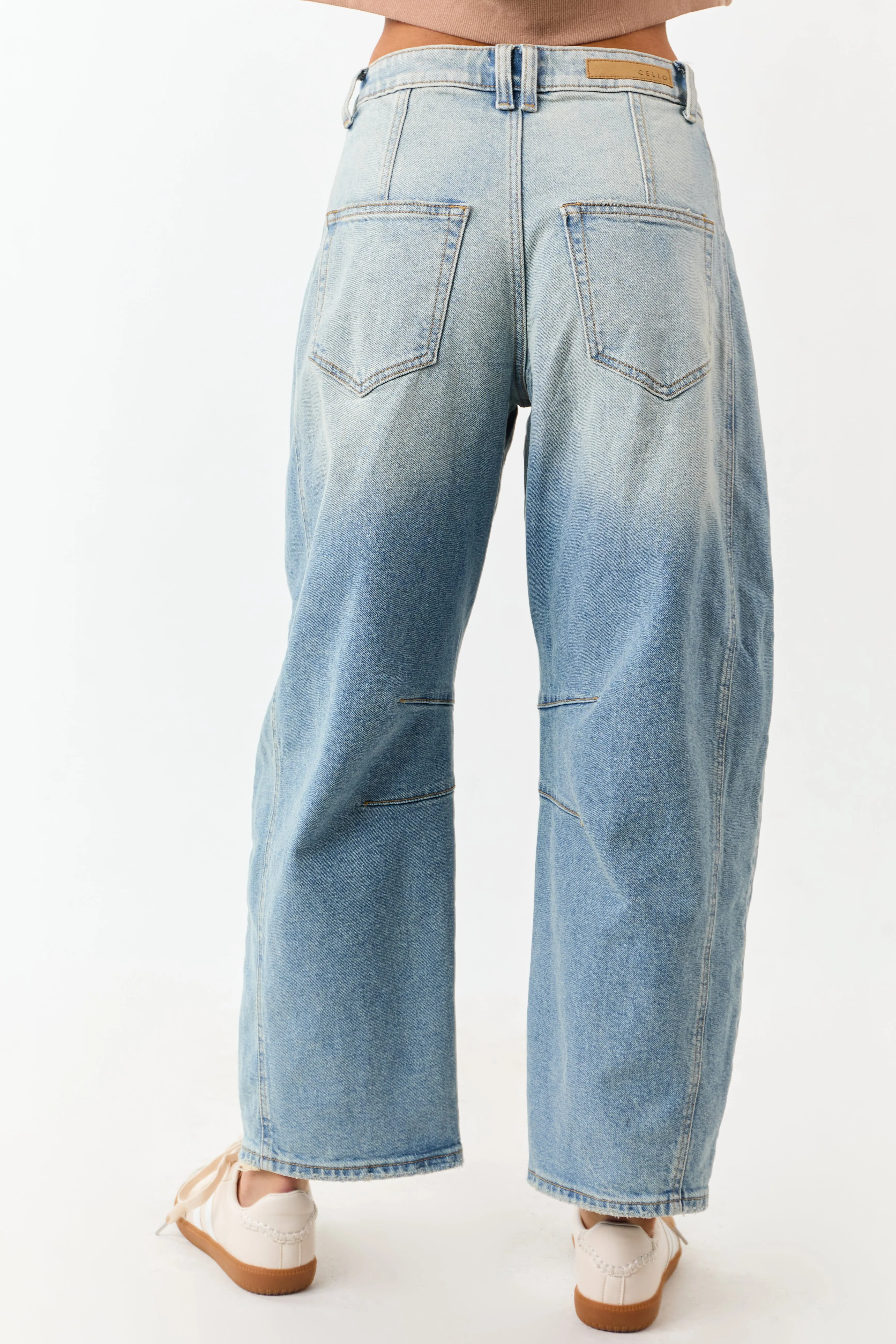 Cello Faded Light Wash Ankle Length Barrel Jeans sold by Lime Lush product image thumbnail 4
