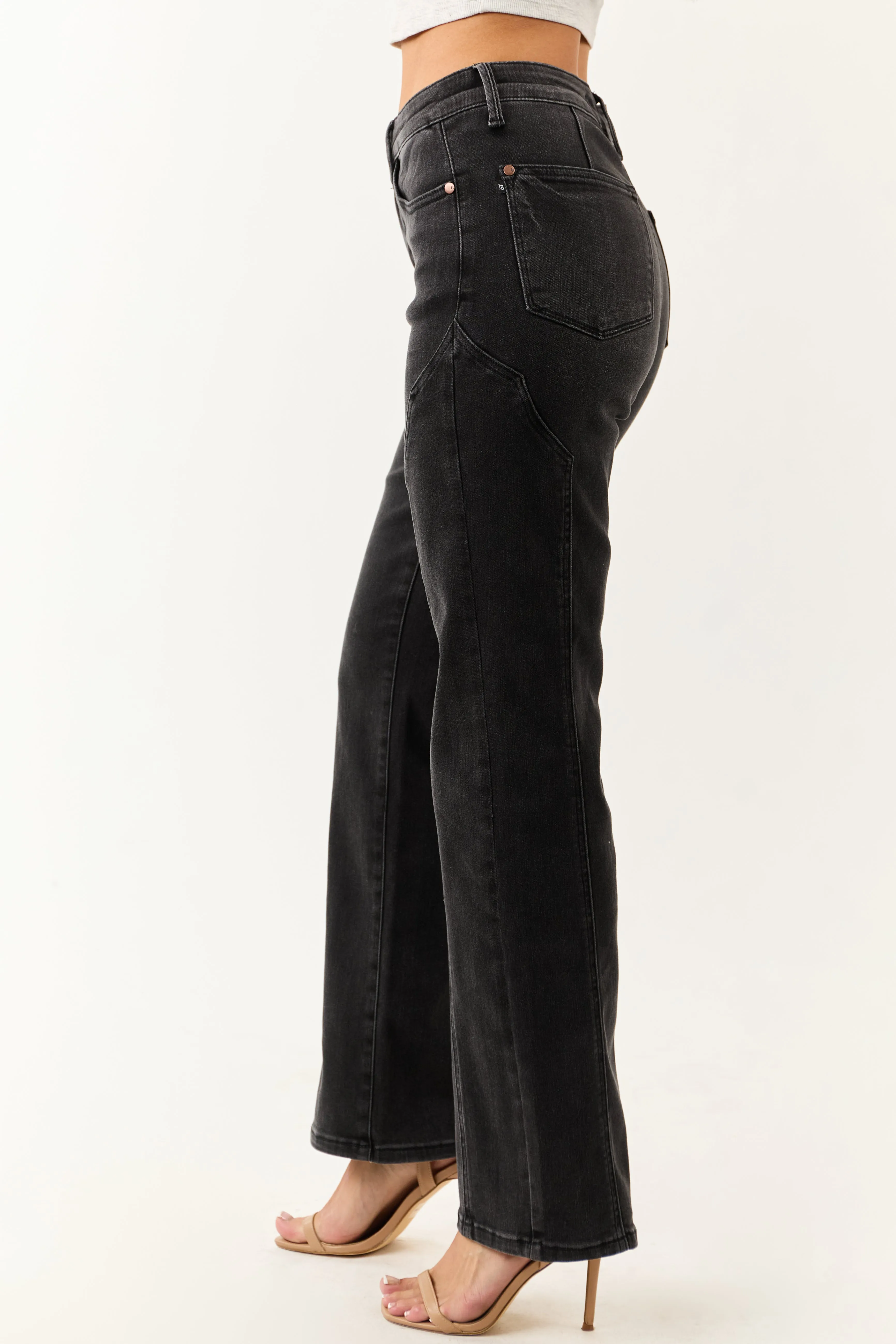 Judy Blue Black Washed Stretchy Straight Leg Jeans sold by Lime Lush product image thumbnail 3