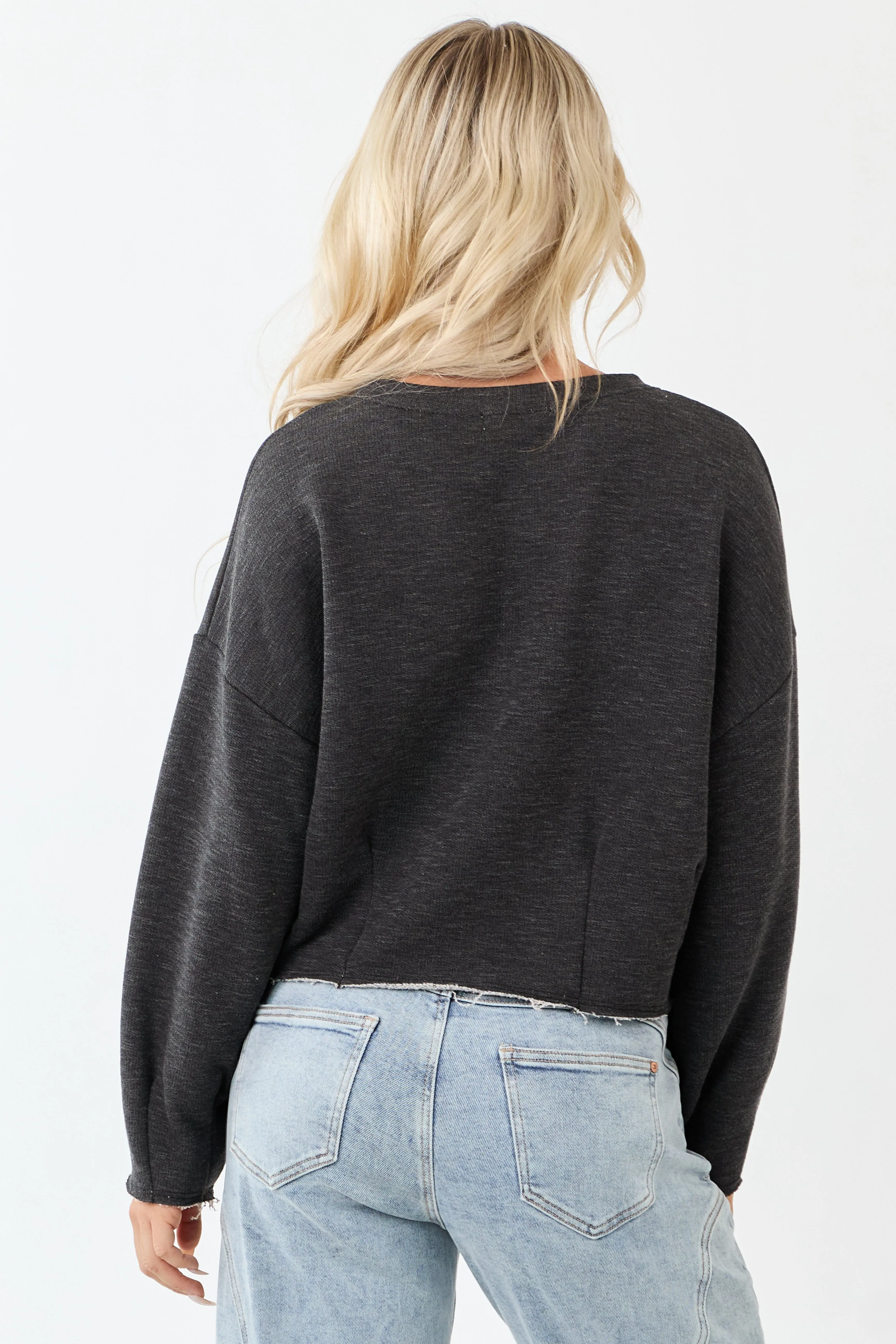 Charcoal Pulled Seam Relaxed Sweatshirt Style Top sold by Lime Lush product image thumbnail 5