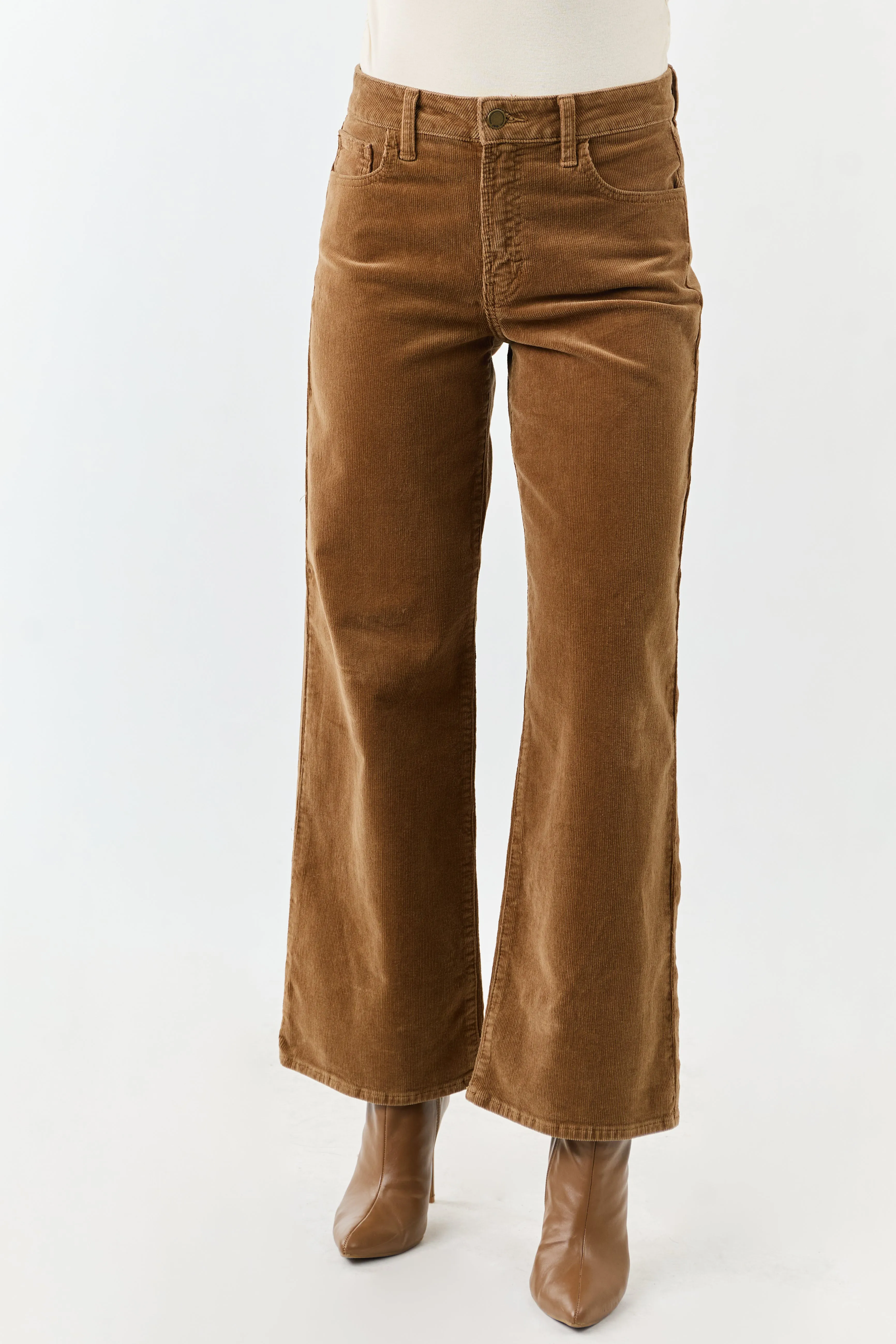 Peanut Corduroy Wide Leg High Rise Pants sold by Lime Lush product image thumbnail 2