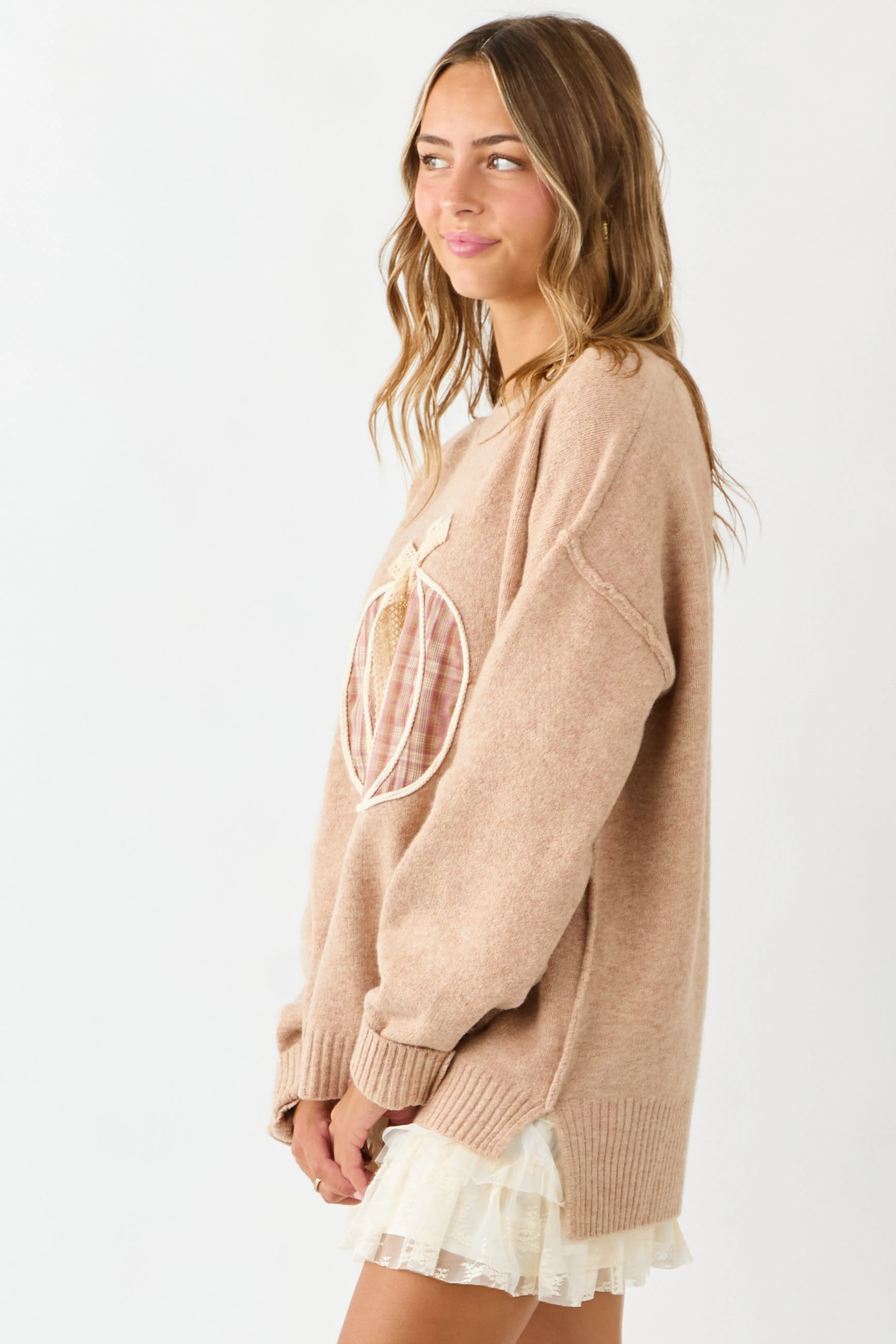 Latte Pumpkin Patch Graphic Soft Knit Sweater sold by Lime Lush product image thumbnail 5
