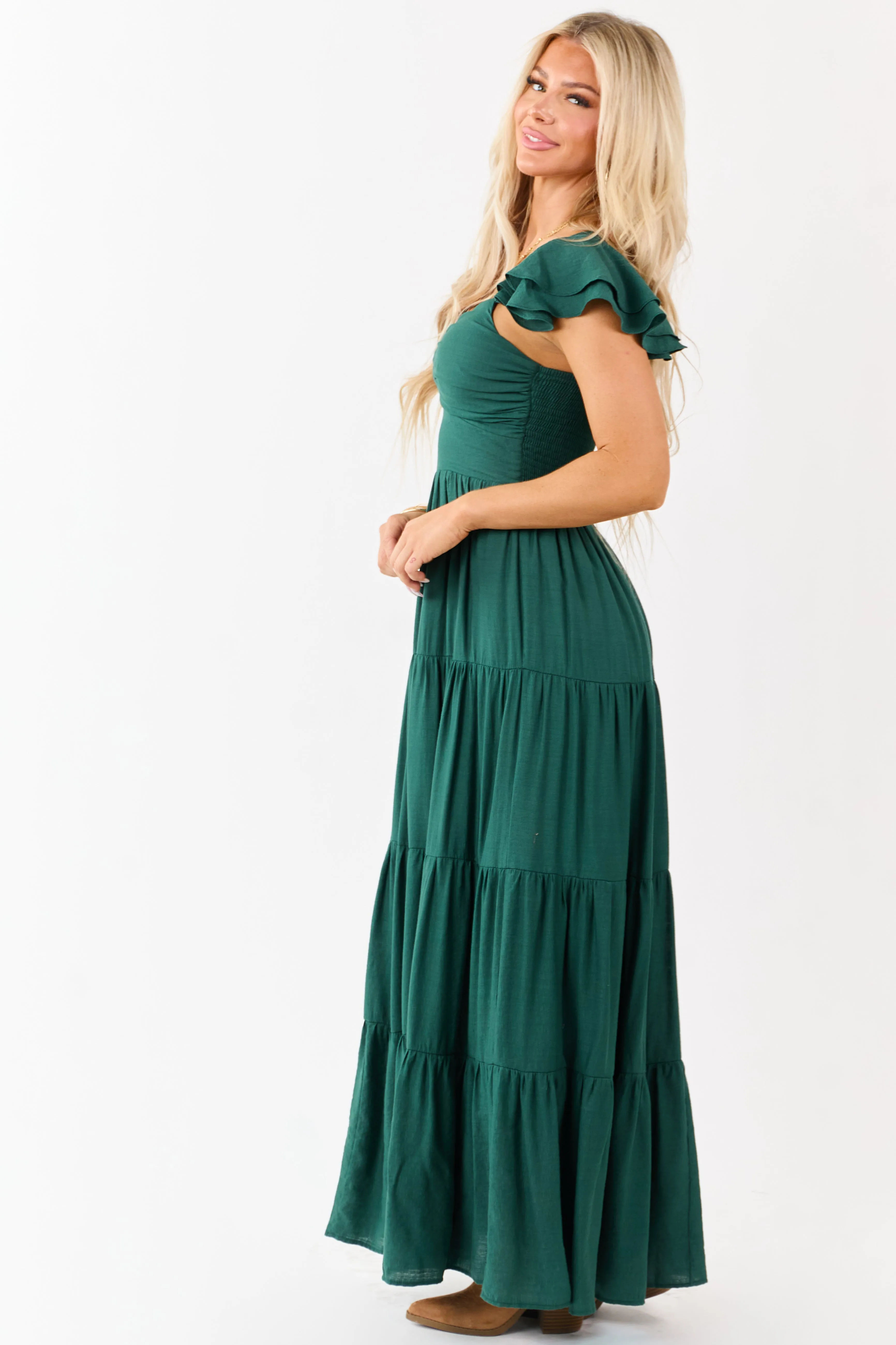 Flying Tomato Forest Green Tiered Maxi Dress sold by Lime Lush product image thumbnail 5