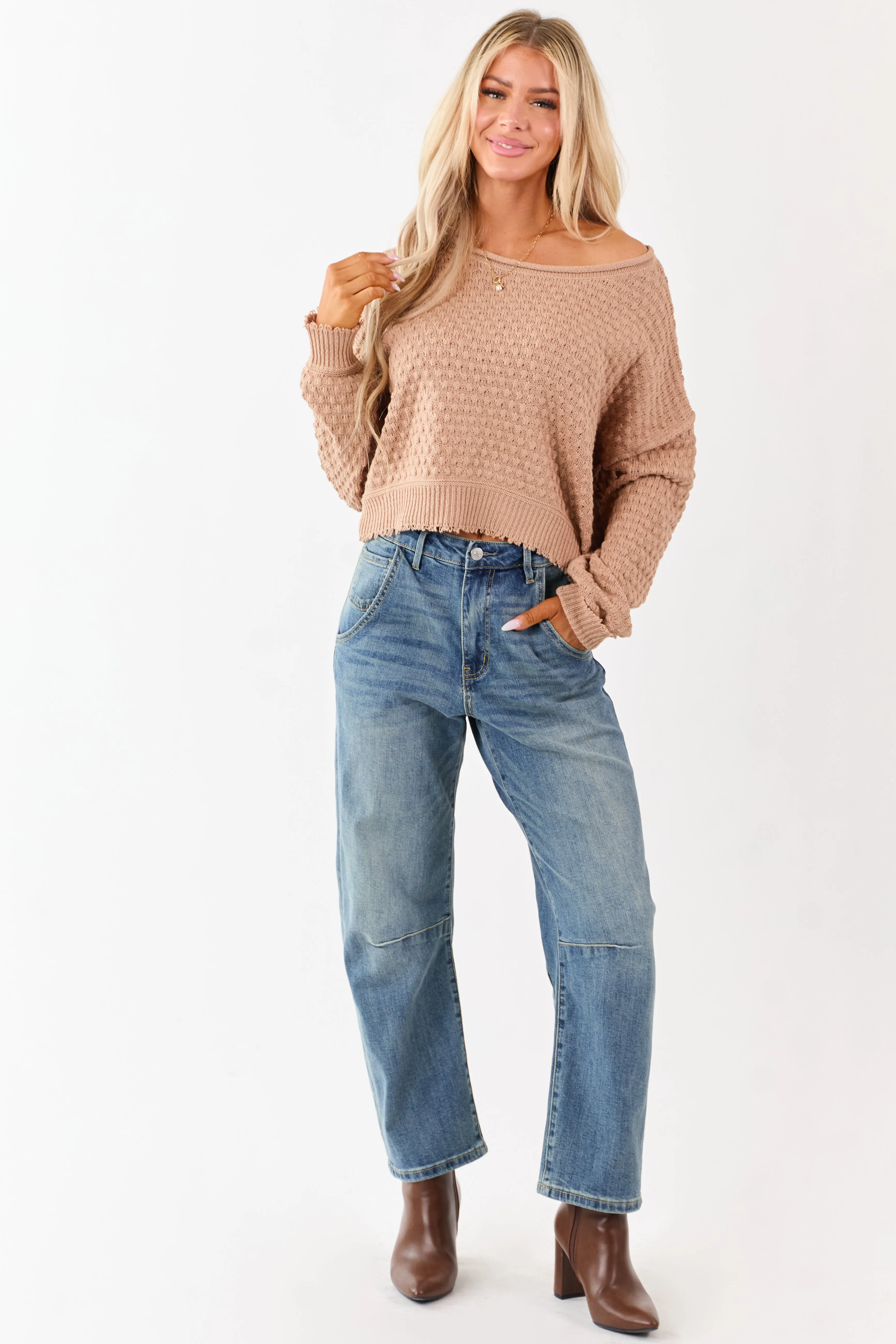 Mica Denim Medium Vintage Wash Stretchy Barrel Jeans sold by Lime Lush product image thumbnail 5