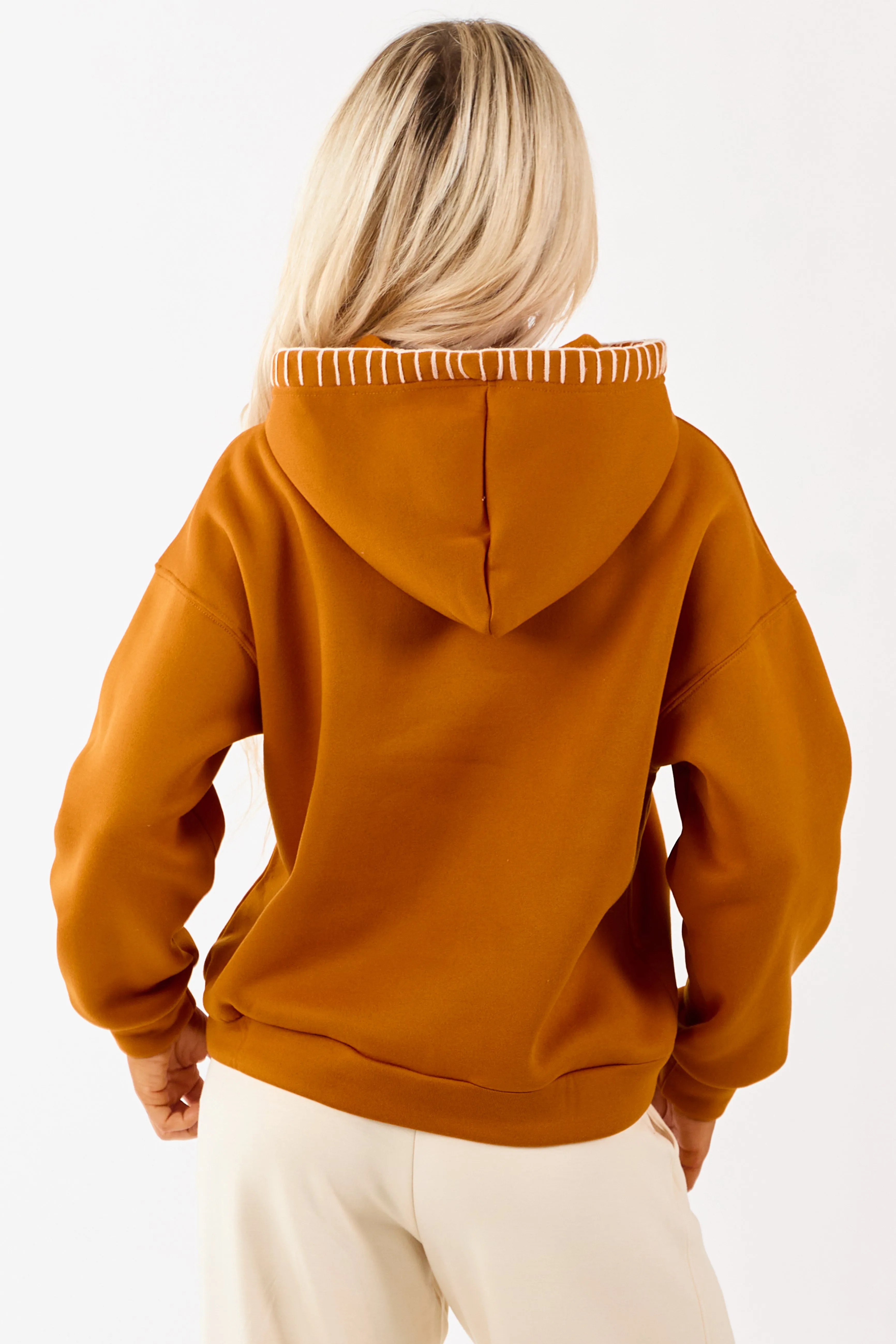 Tawny Pumpkin Graphic Relaxed Fleece Hoodie sold by Lime Lush product image thumbnail 5