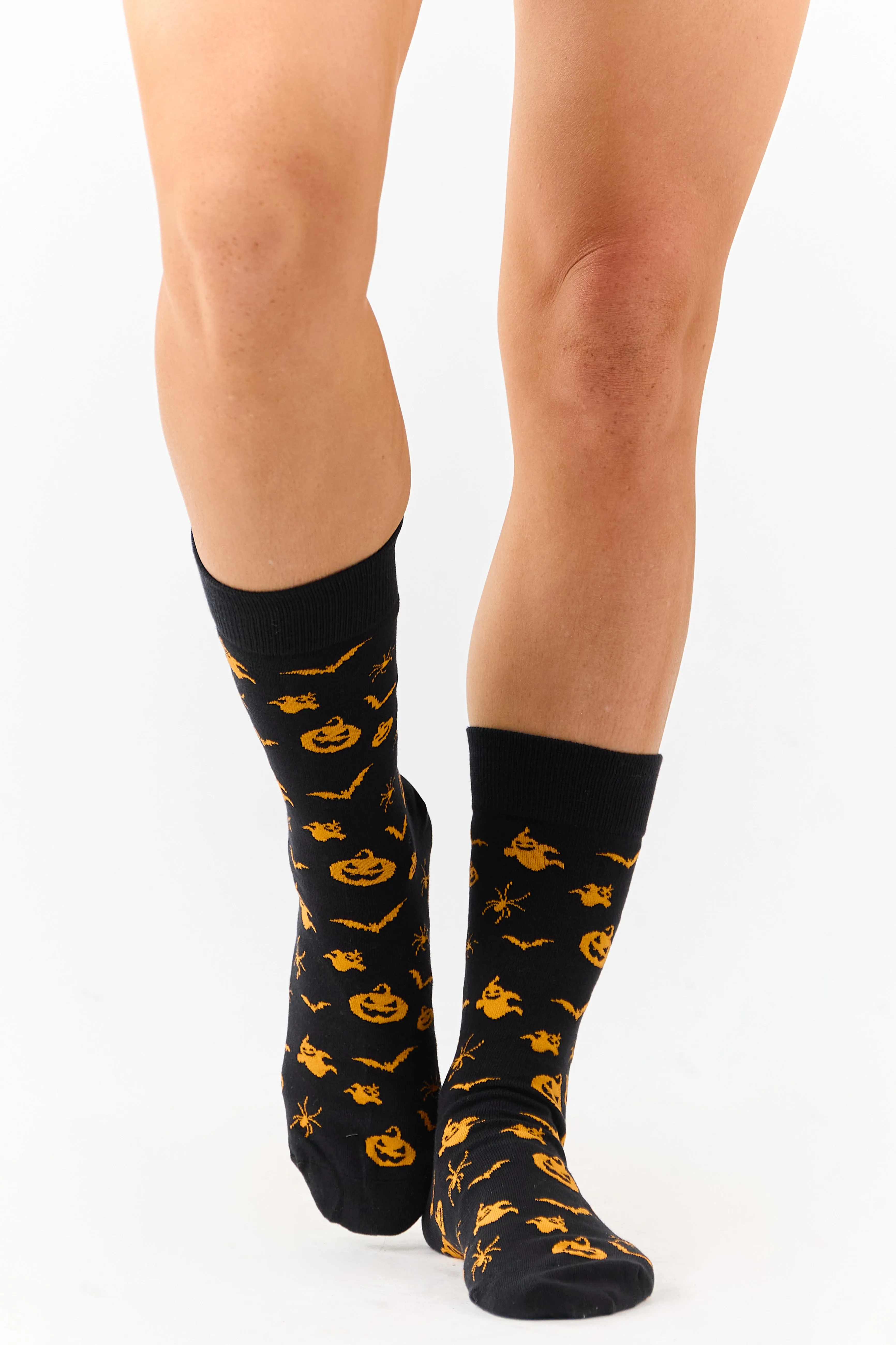 Black Halloween Print Crew Socks sold by Lime Lush product image thumbnail 2