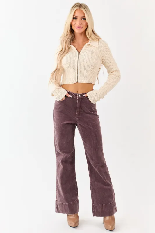 Sienna Mineral Wash Corduroy Flare Pants sold by Lime Lush