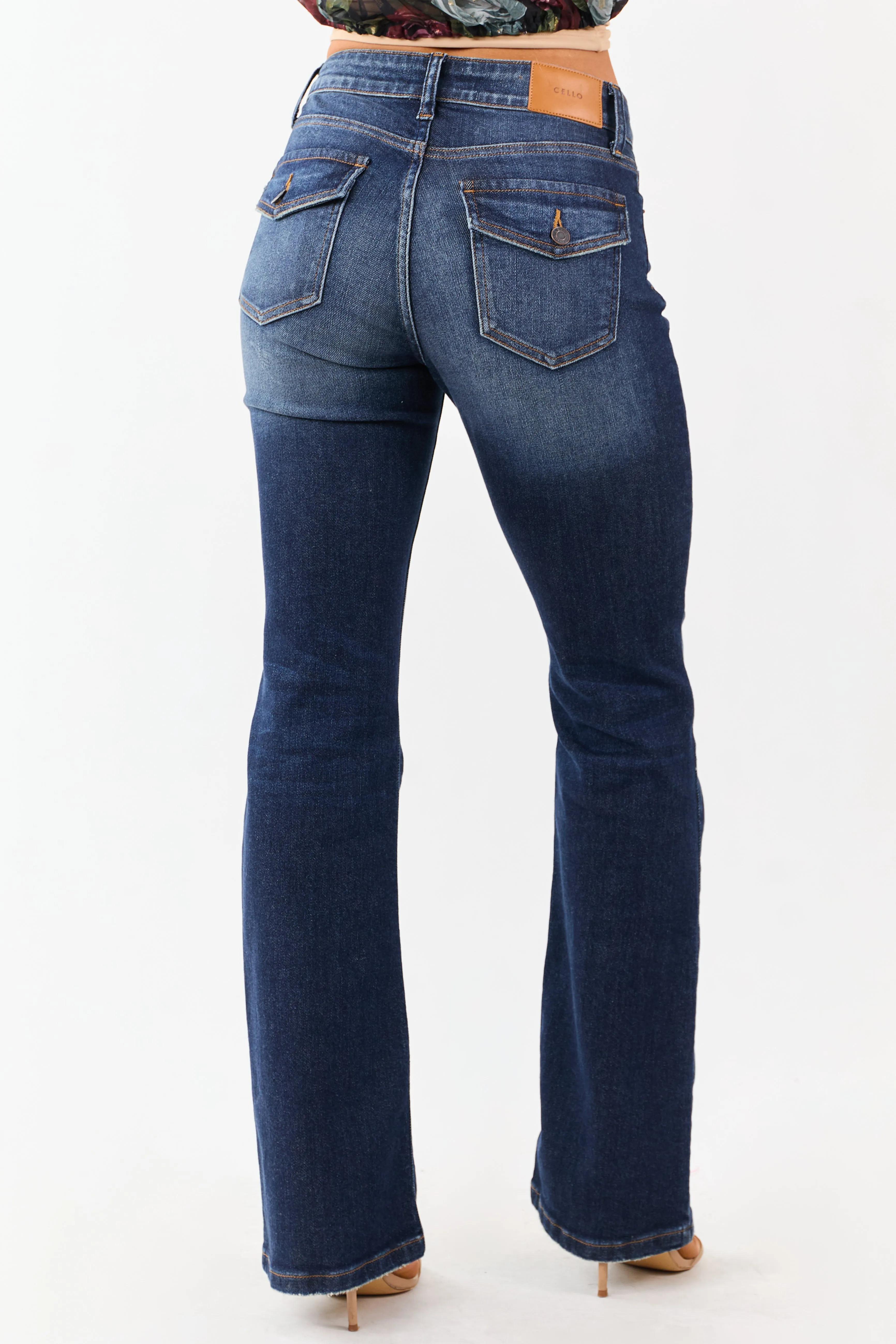 Cello Dark Vintage Wash Stretchy Bootcut Jeans sold by Lime Lush product image thumbnail 4