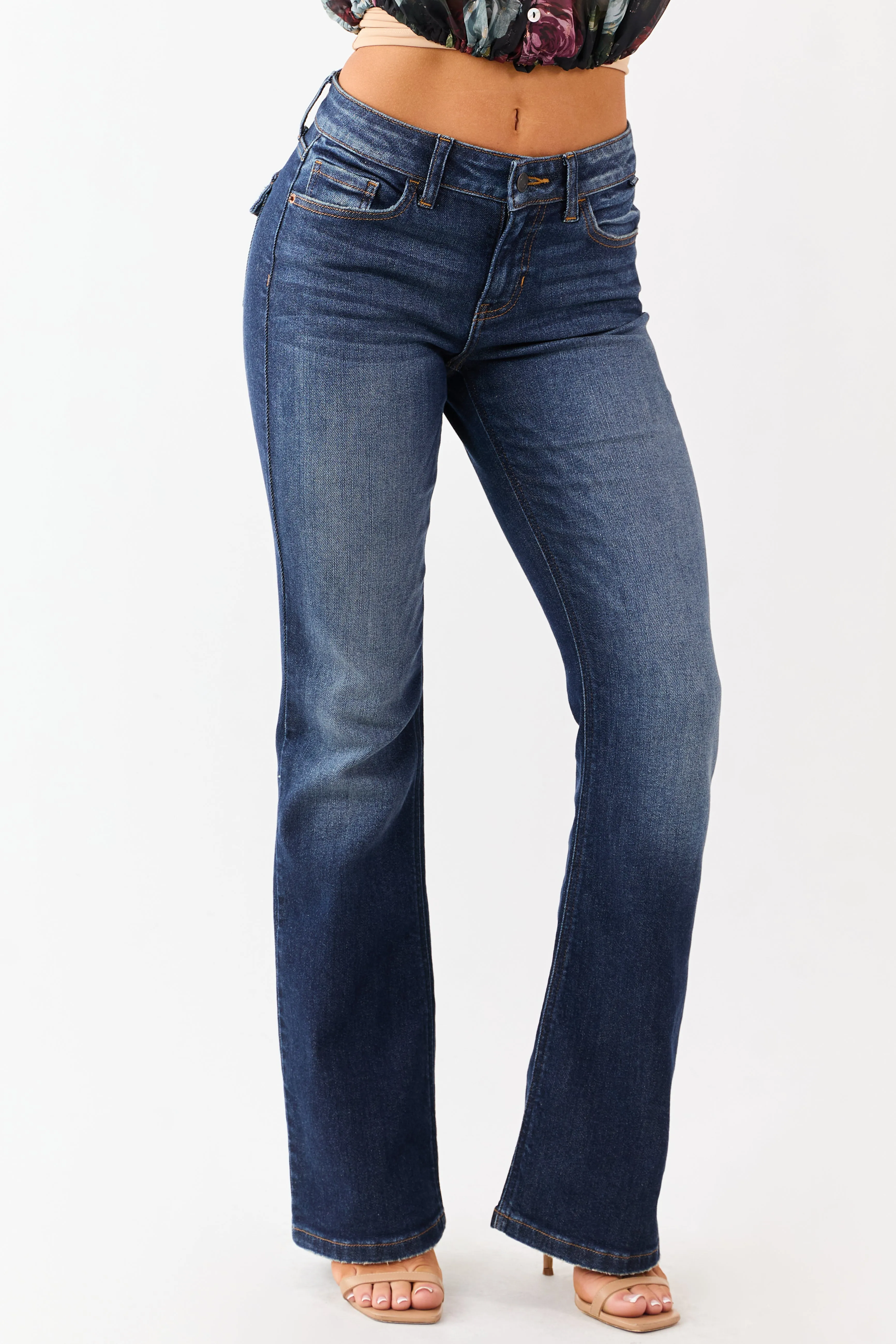 Cello Dark Vintage Wash Stretchy Bootcut Jeans sold by Lime Lush