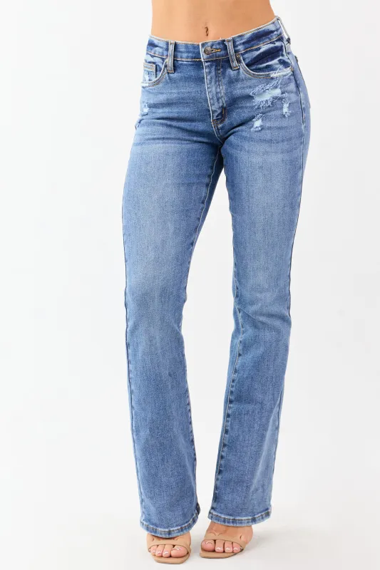 Saige Medium Tummy Control Stretchy Slim Bootcut Jeans sold by Lime Lush