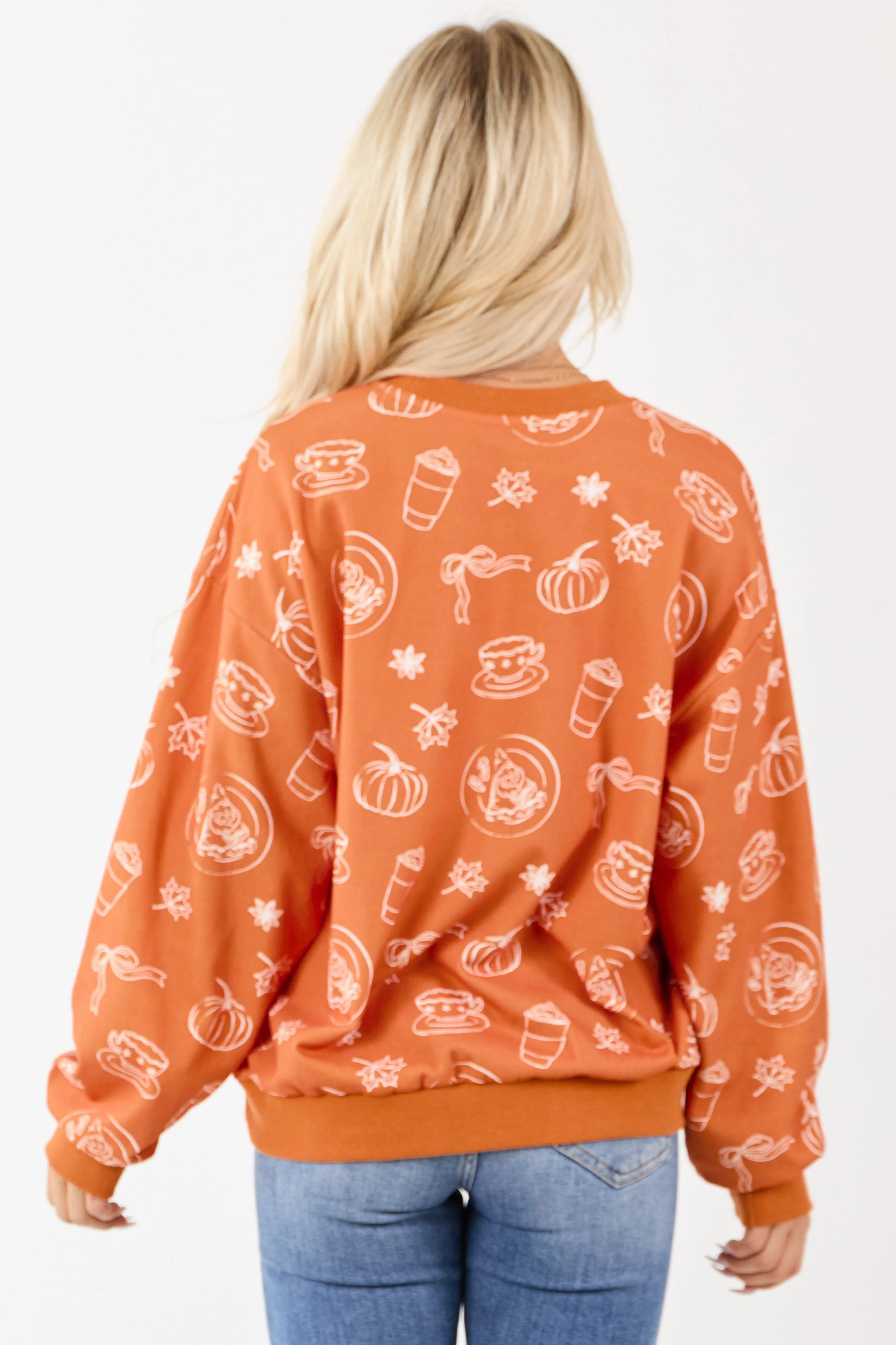 Pumpkin Spice Fall Graphic Relaxed Sweater sold by Lime Lush product image thumbnail 5