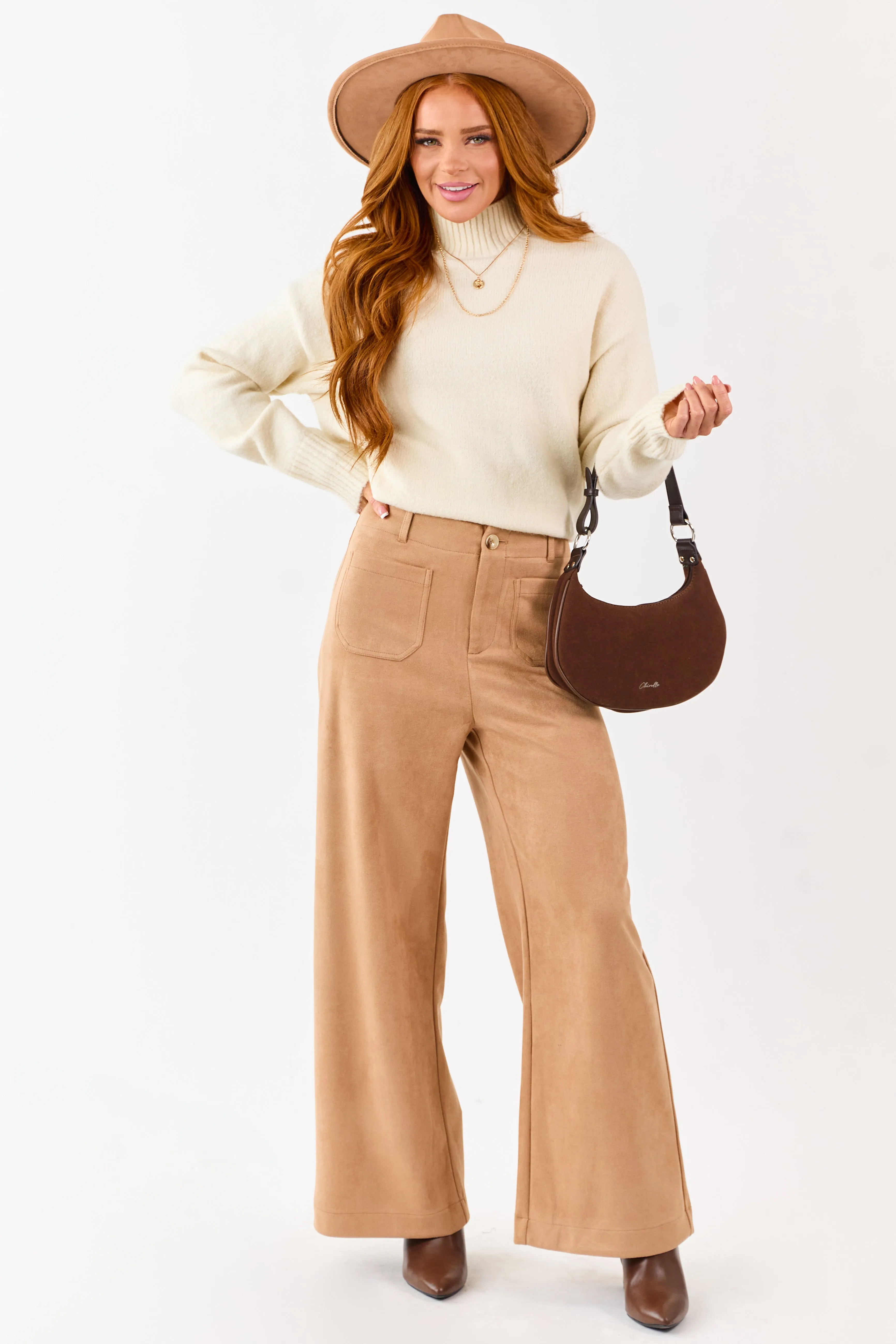 Cream Mock Neck Relaxed Ribbed Trim Sweater sold by Lime Lush product image thumbnail 3