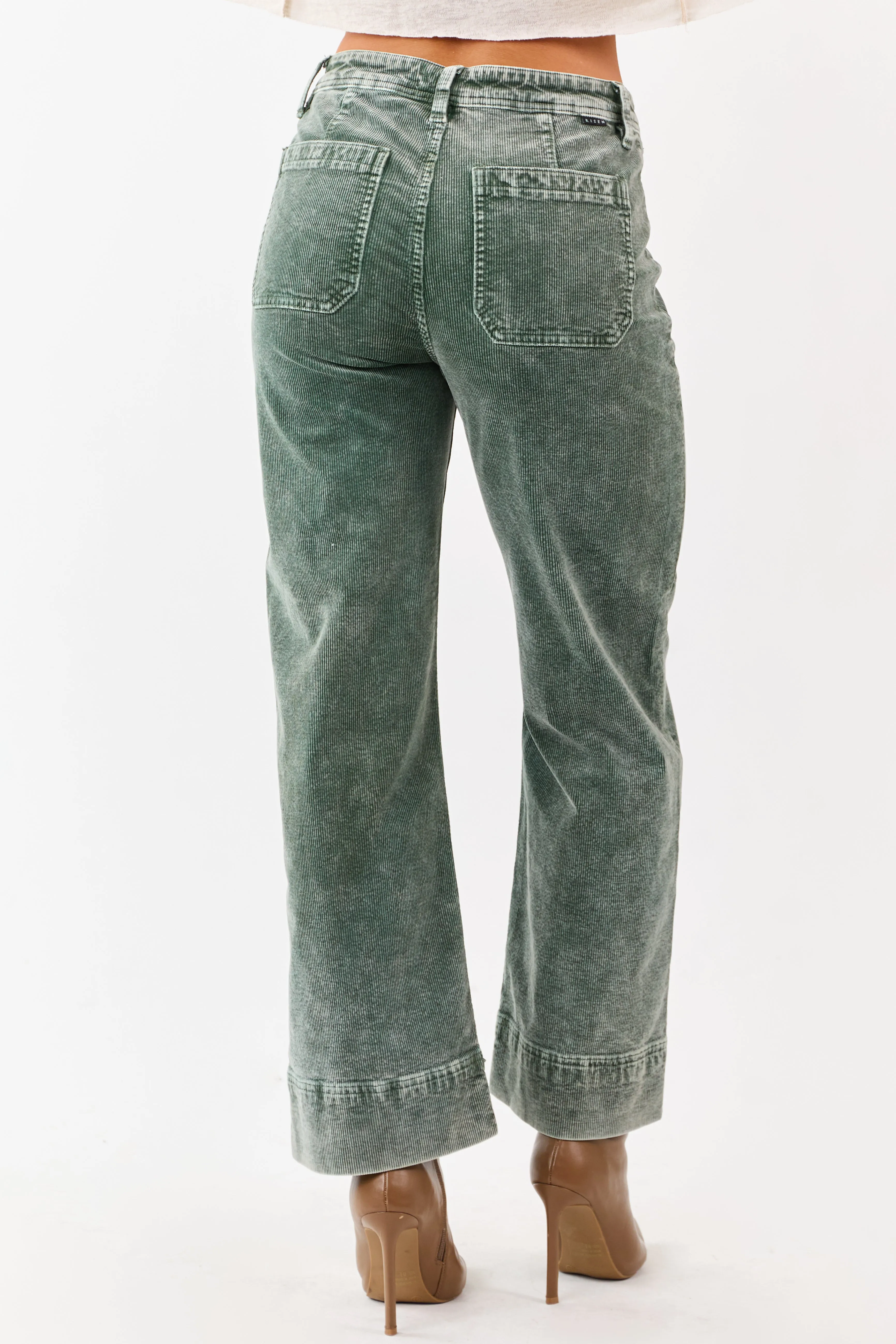 Risen Juniper Mineral Washed Corduroy Relaxed Pants sold by Lime Lush product image thumbnail 4