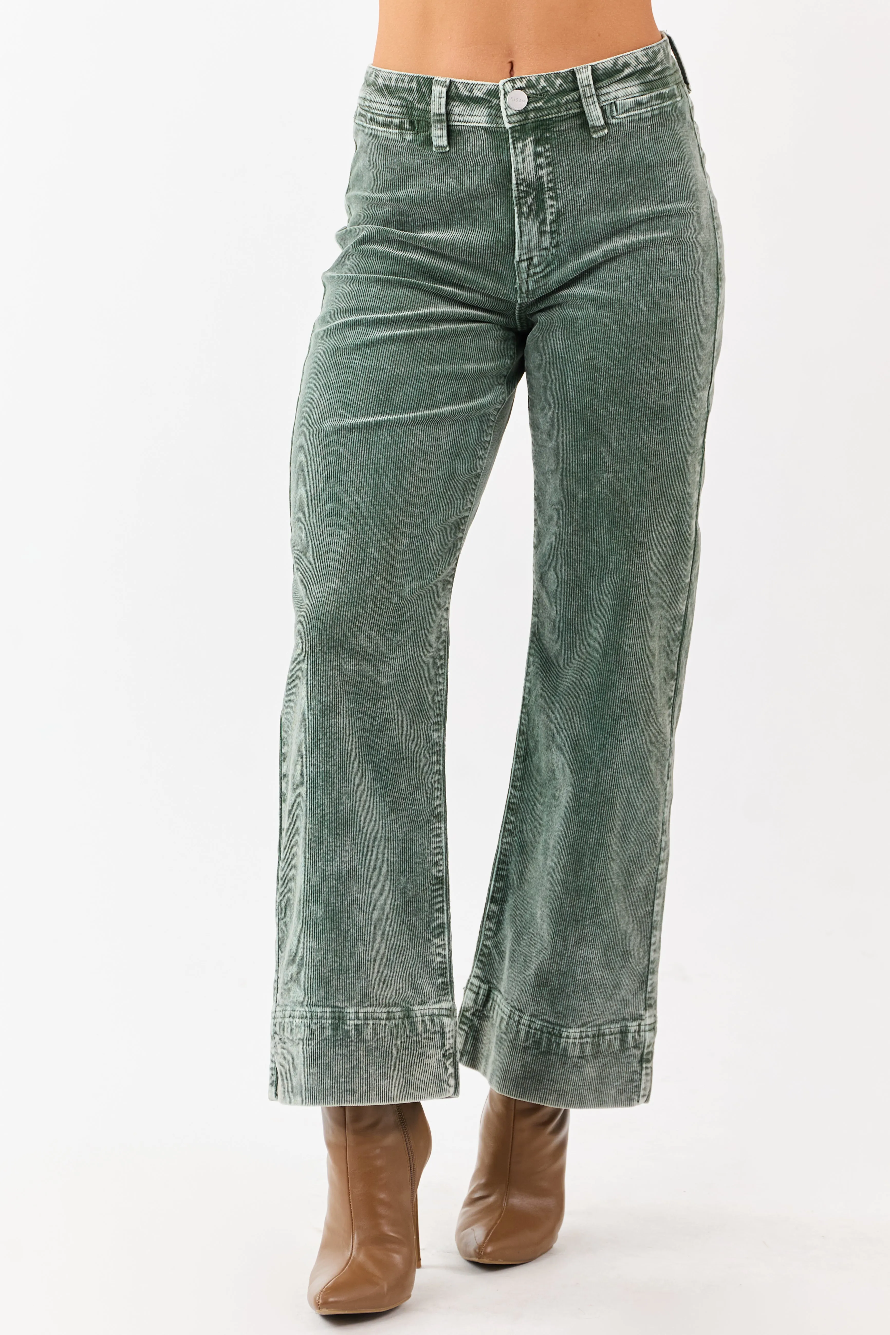 Risen Juniper Mineral Washed Corduroy Relaxed Pants sold by Lime Lush product image thumbnail 2