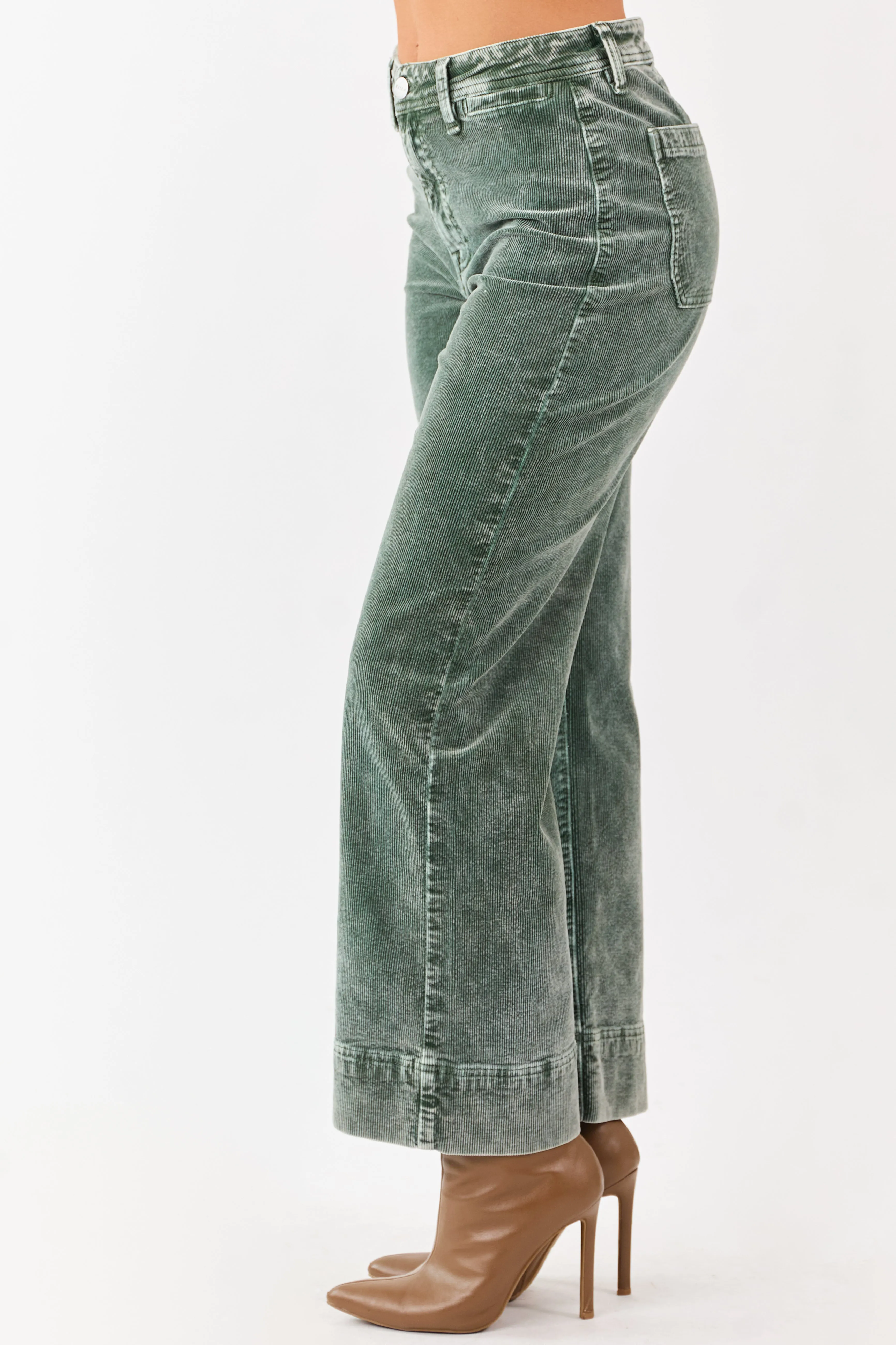 Risen Juniper Mineral Washed Corduroy Relaxed Pants sold by Lime Lush product image thumbnail 3