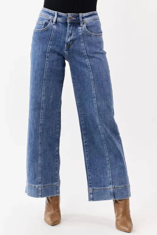 MIca Denim Dark Wash Stretchy Wide Leg Jeans sold by Lime Lush