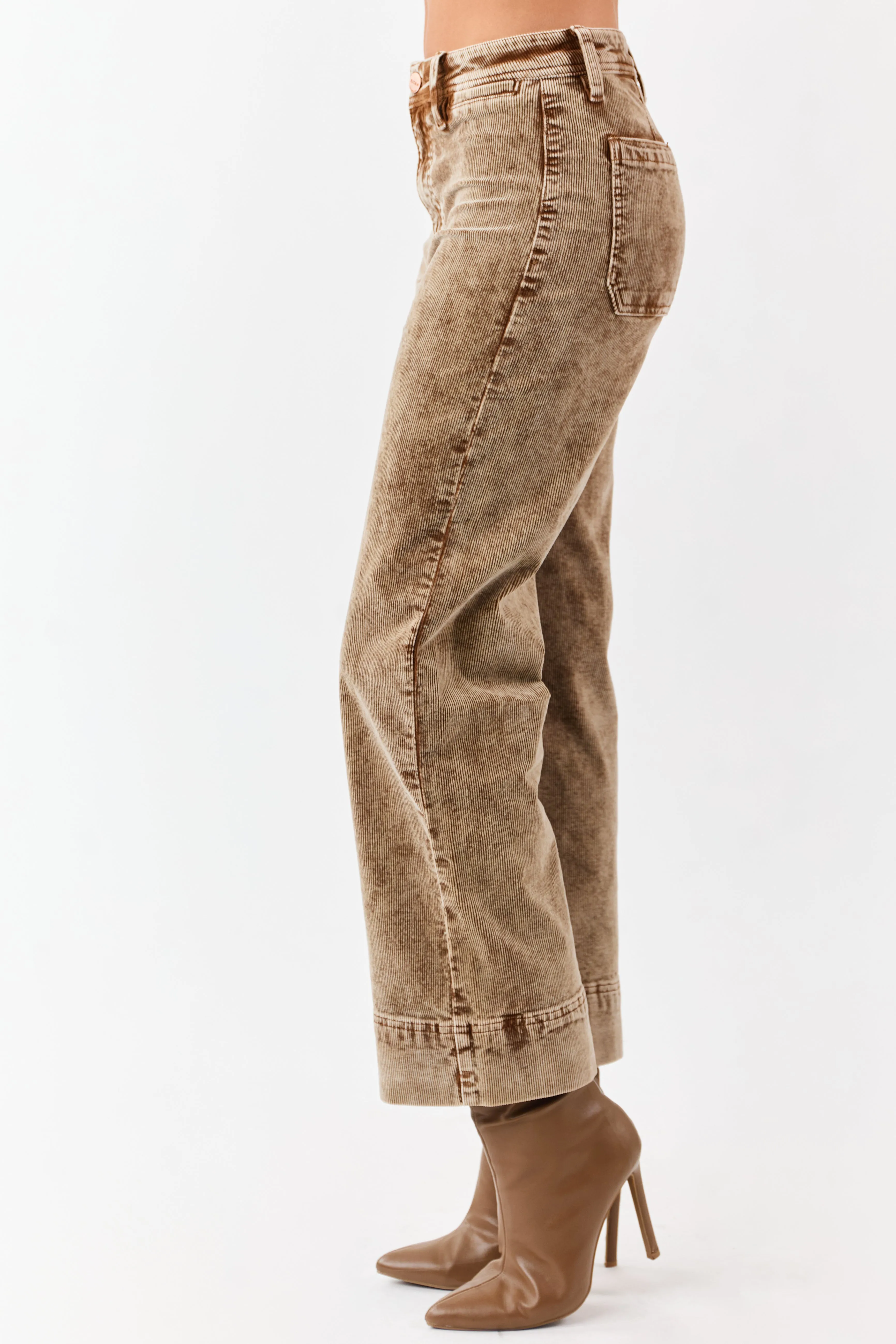 Risen Sepia Mineral Washed Corduroy Relaxed Pants sold by Lime Lush product image thumbnail 3