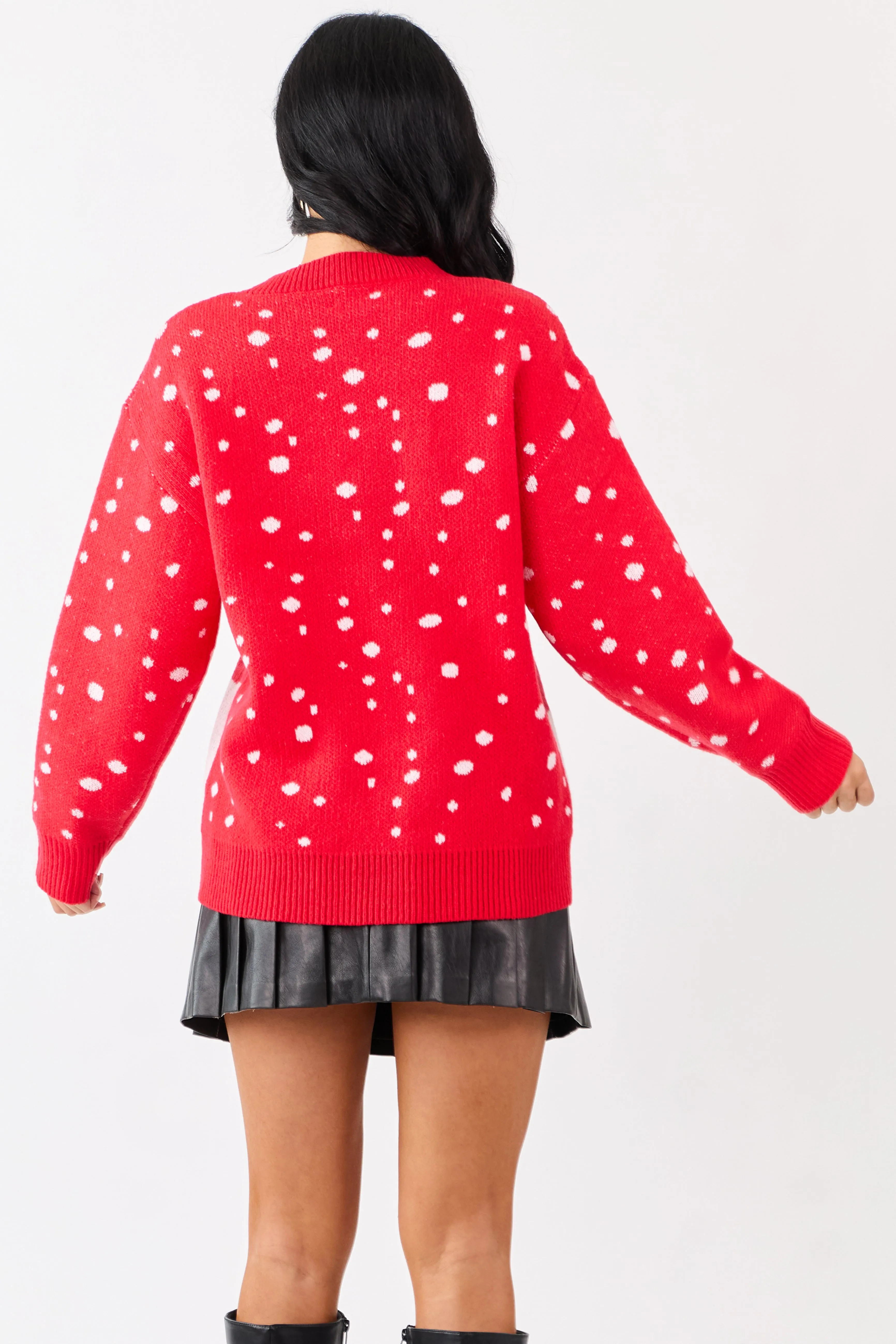 Lovelo Scarlet Reindeer Graphic Rib Knit Sweater sold by Lime Lush product image thumbnail 5